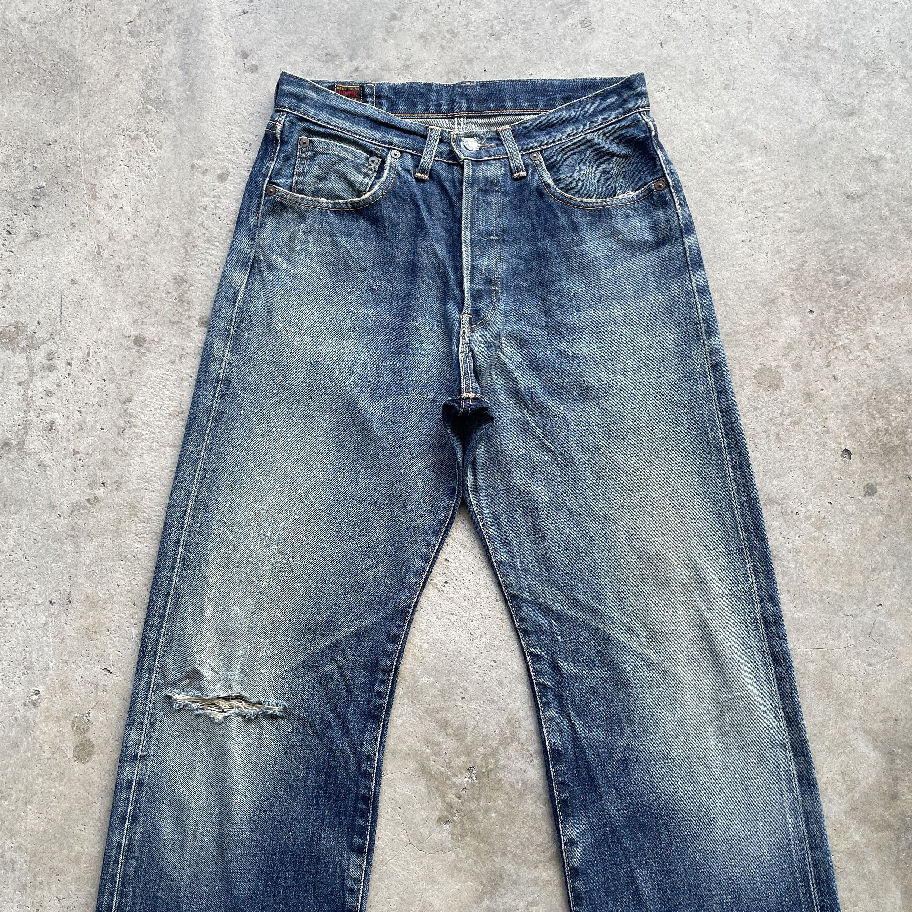 Edwin Vintage Edwin 505sx Distressed Button Fly Selvedge Jeans W30 Size US 30 / EU 46 - 4 Thumbnail