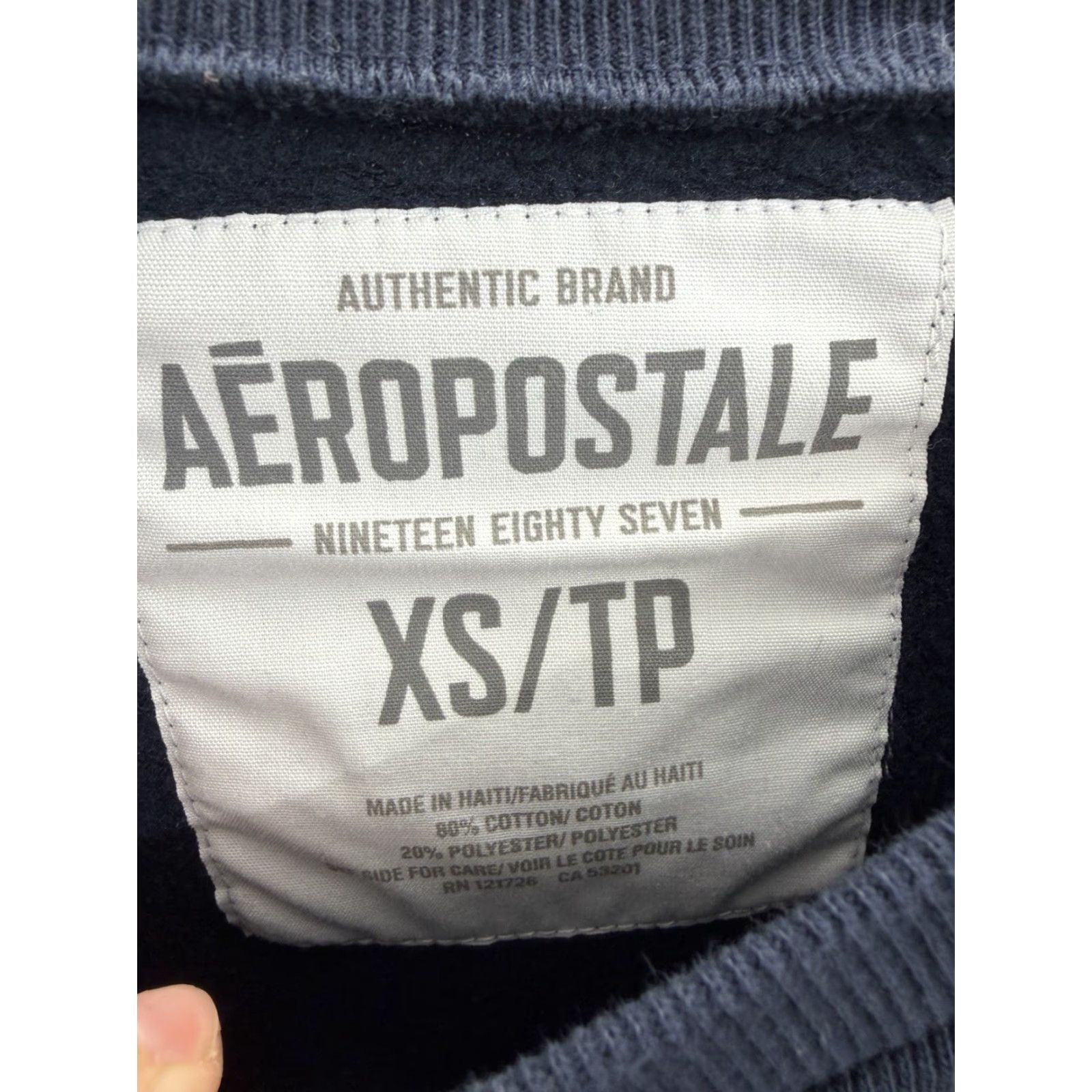 Vintage Aéropostale Sweatshirt Womens Blue Logo Long Sleeve Crewneck XS Size XS / US 0-2 / IT 36-38 - 4 Thumbnail