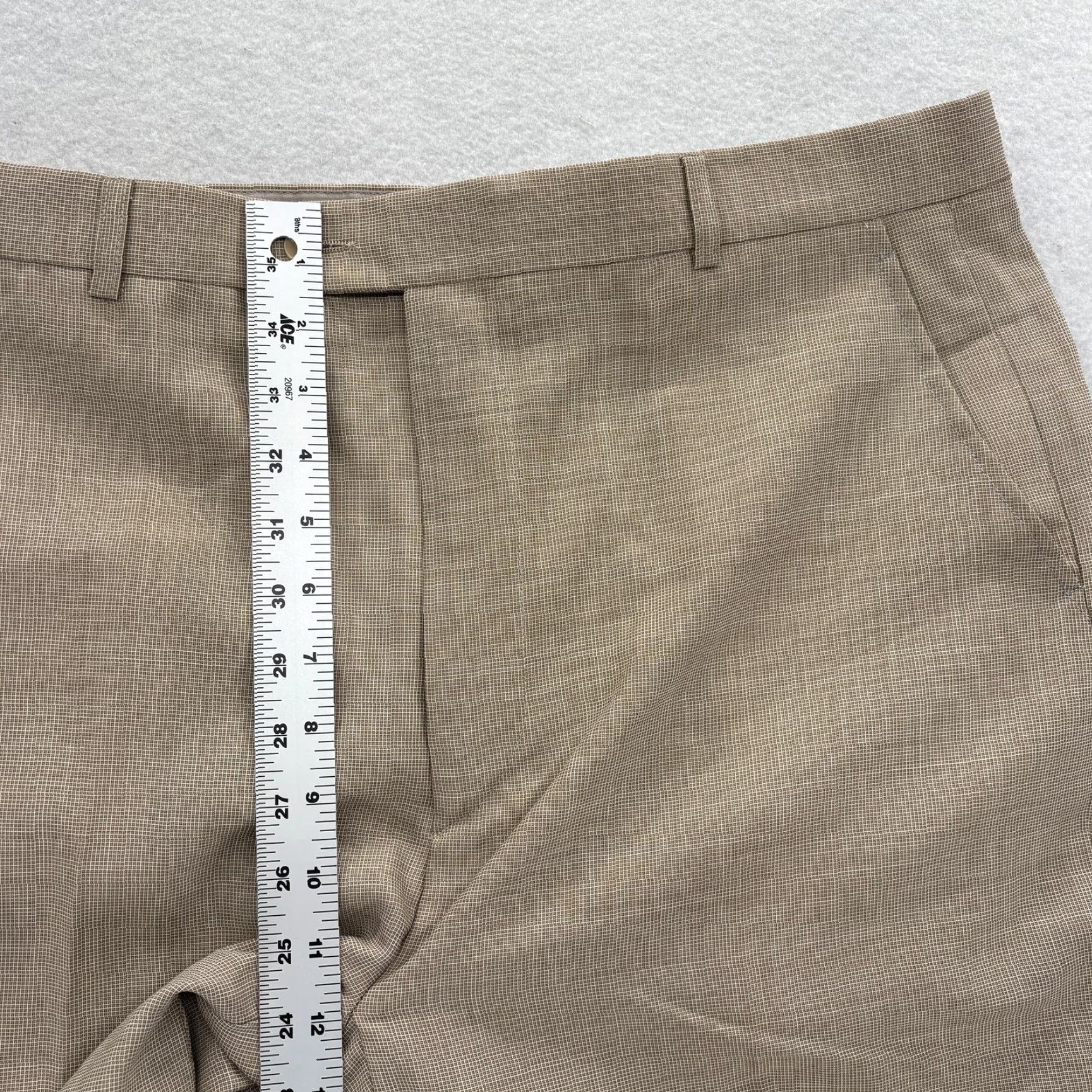 Zanella VINTAGE Zanella Dress Pants Mens 36 Short Brown Micro Check Flat Front Trousers Slacks Size US 36 / EU 52 - 7 Thumbnail
