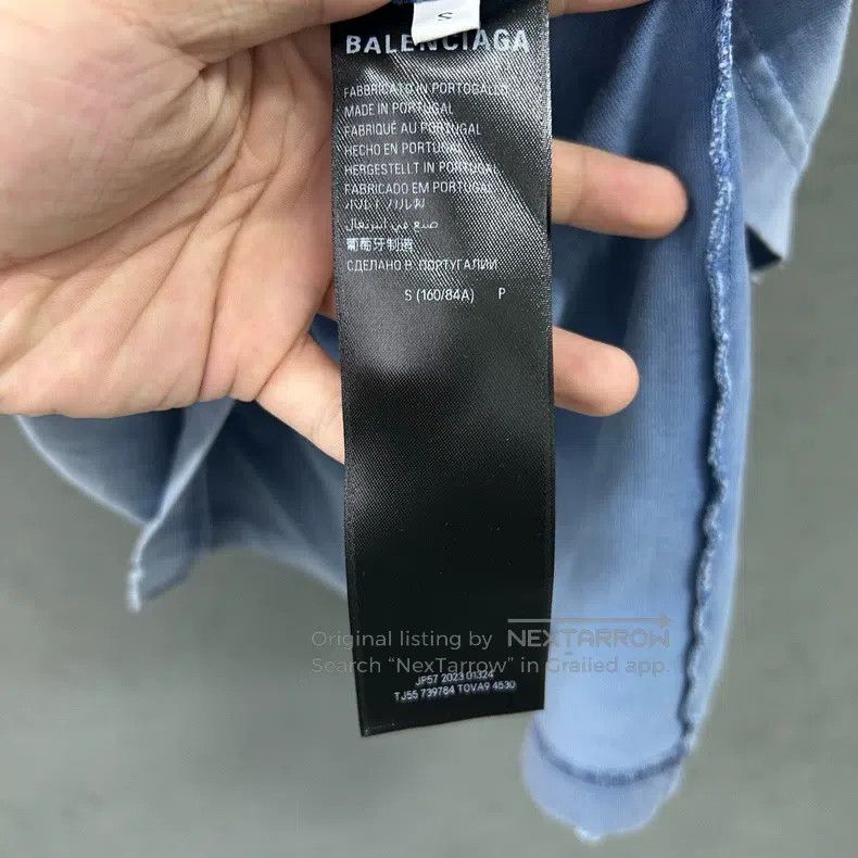 Balenciaga Balenciaga Tape Double B Distressed Short Sleeve Size US S / EU 44-46 / 1 - 4 Thumbnail