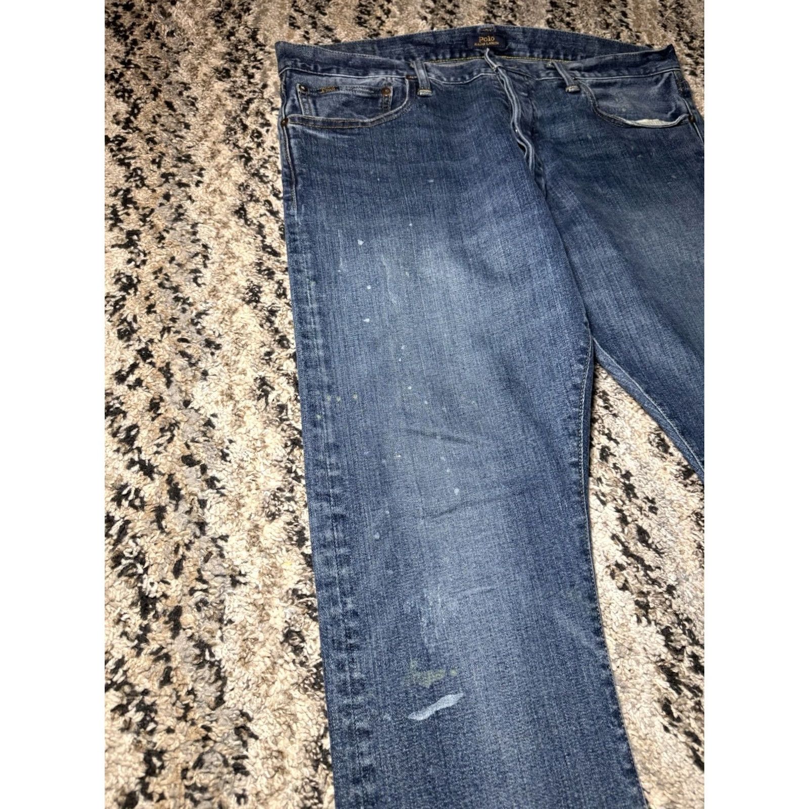 Polo Ralph Lauren Polo Ralph Lauren Jeans Mens 36x30 Denim Varick Slim Straight Paint Splatter Jeans Size US M / EU 48-50 / 2 - 6 Thumbnail