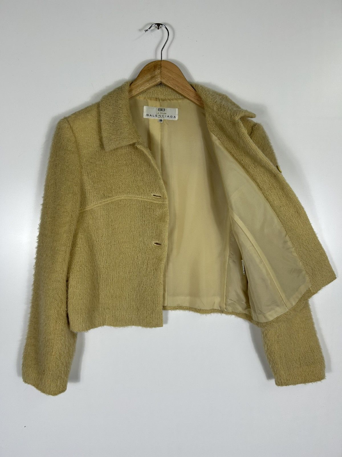 Balenciaga 🔥Vintage Luxury Balenciaga Mohair Button Cropped Jacket Size XS / US 0-2 / IT 36-38 - 7 Thumbnail