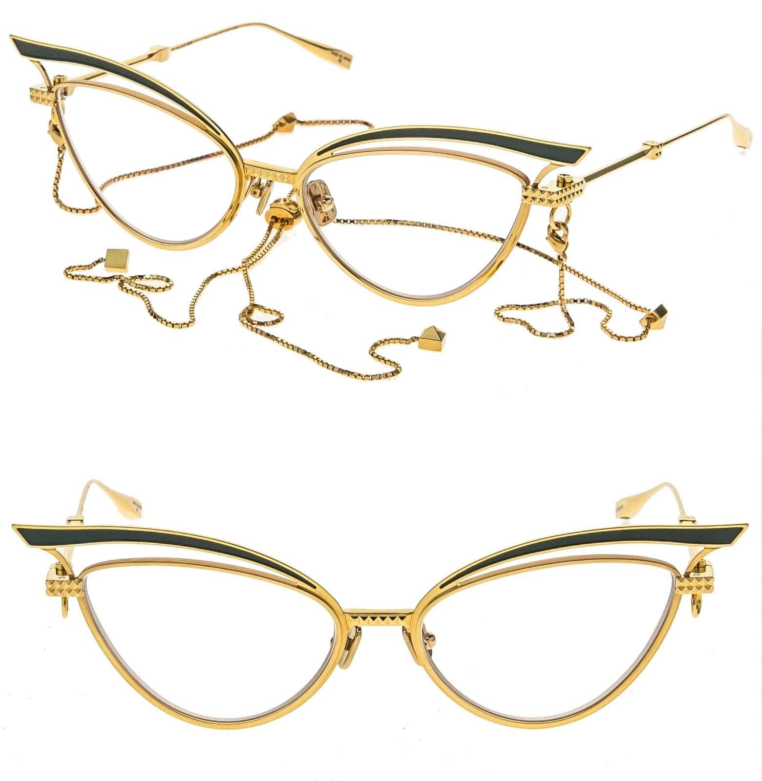Valentino VALENTINO V-GLASSLINER VLX118 Gold Chain Green VLX 118E Size ONE SIZE - 1 Thumbnail