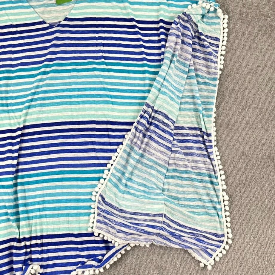 Lilly Pulitzer VINTAGE Lilly Pulitzer Blouse Shirt Top Womens XL Striped Blue Pom Pom Casual, Travel, Workwear Size XL / US 12-14 / IT 48-50 - 7 Thumbnail