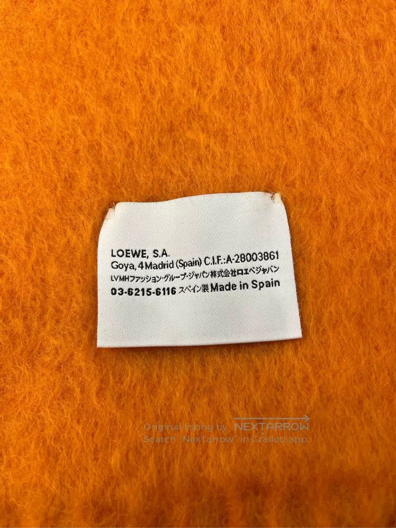 Loewe Loewe Cashmere and Mohair Orange Leather Patch Scarf Size ONE SIZE - 8 Thumbnail