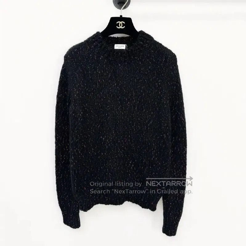 Yves Saint Laurent YSL Black Long Sleeve Knit Sweater Size S . Size S / US 4 / IT 40 - 1 Thumbnail