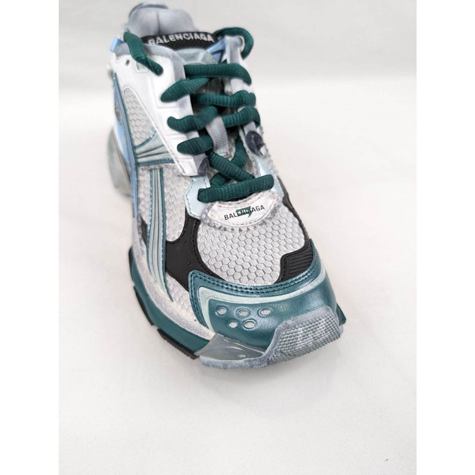 Balenciaga o1rshd1 Q:2 / Runners Gradient Mesh Rubber White/Green/Blue Size US 10 / EU 43 - 5 Thumbnail