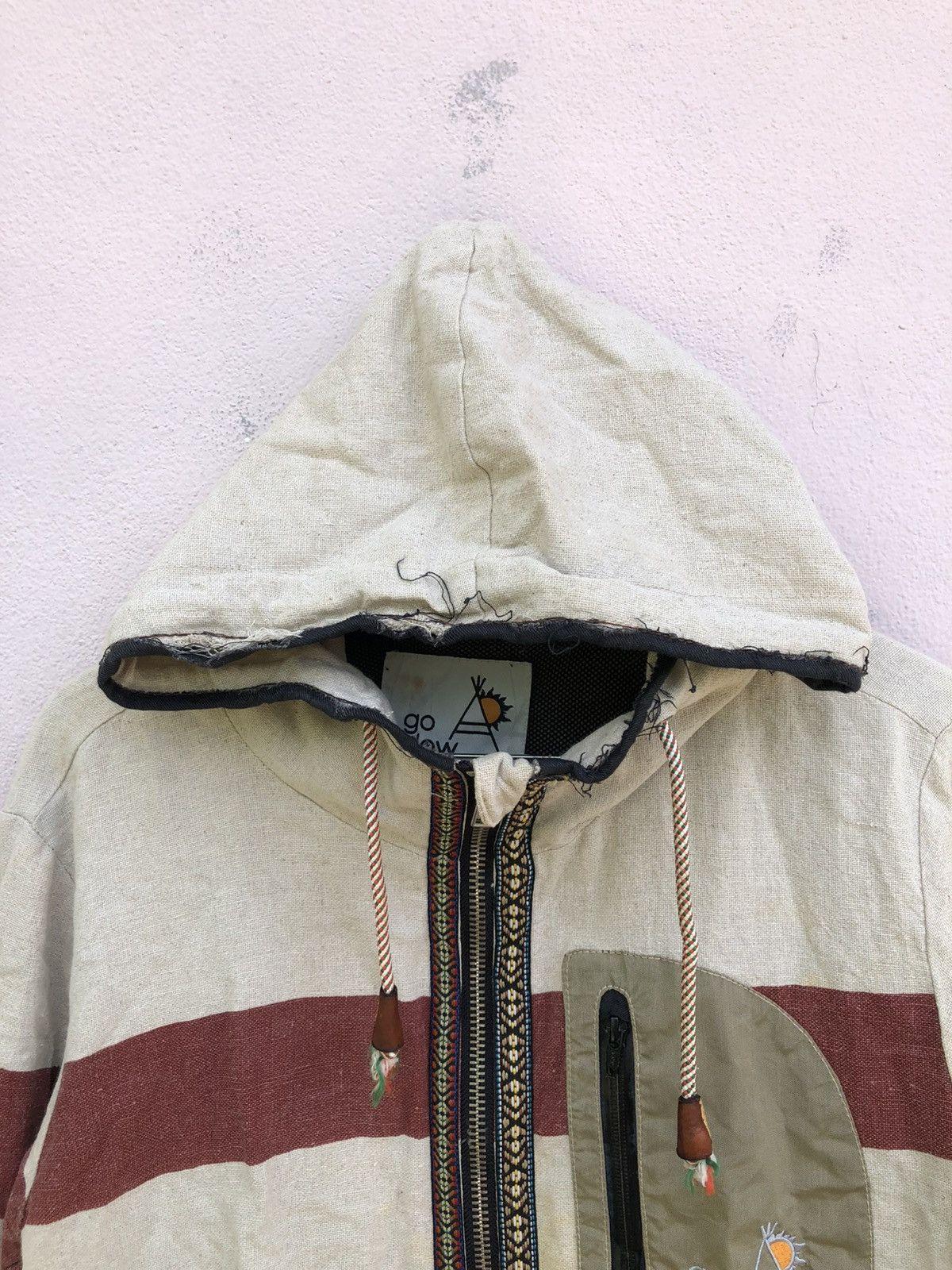 go slow caravan Go slow Caravan Hemp Stripe Hooded Jacket Size US M / EU 48-50 / 2 - 4 Thumbnail
