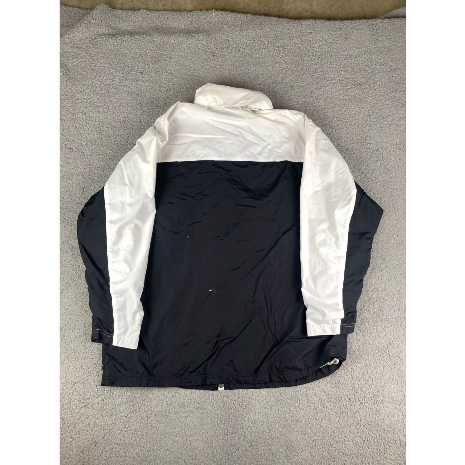 Nike VINTAGE Nike Jacket Mens L Black White Full Zip 90s Swoosh Nike Air Tracksuit Full Zip Jacket Size 42R - 5 Thumbnail