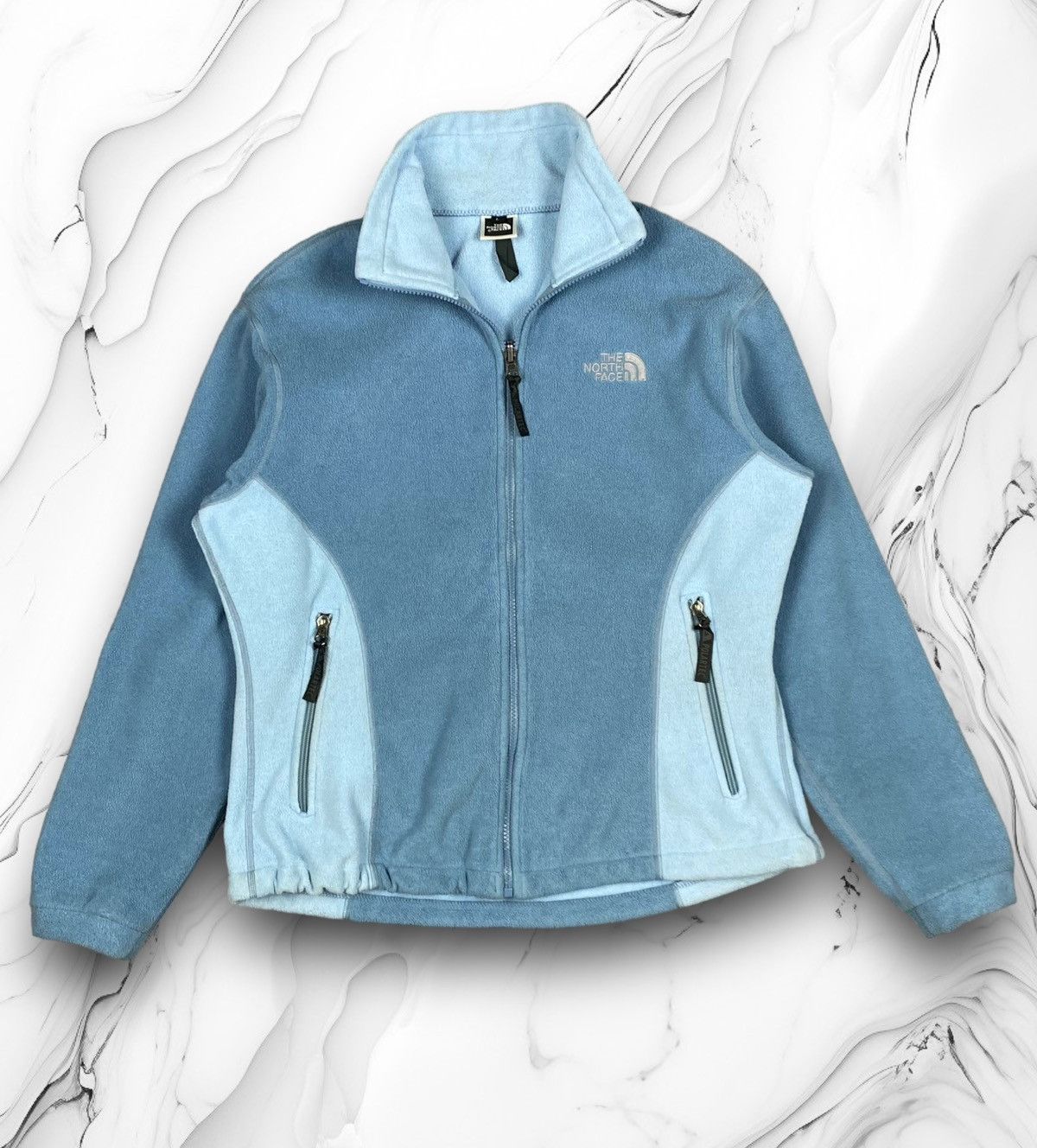 North face light blue fleece online