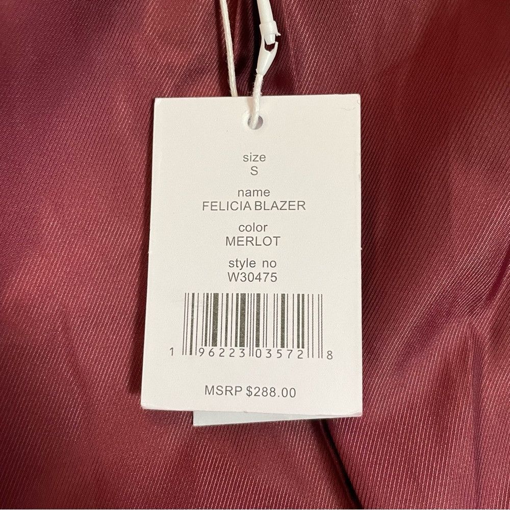 Other NWT New $288 Walter Baker Felicia Merlot Cut Out Blazer Siz Size S / US 4 / IT 40 - 7 Thumbnail
