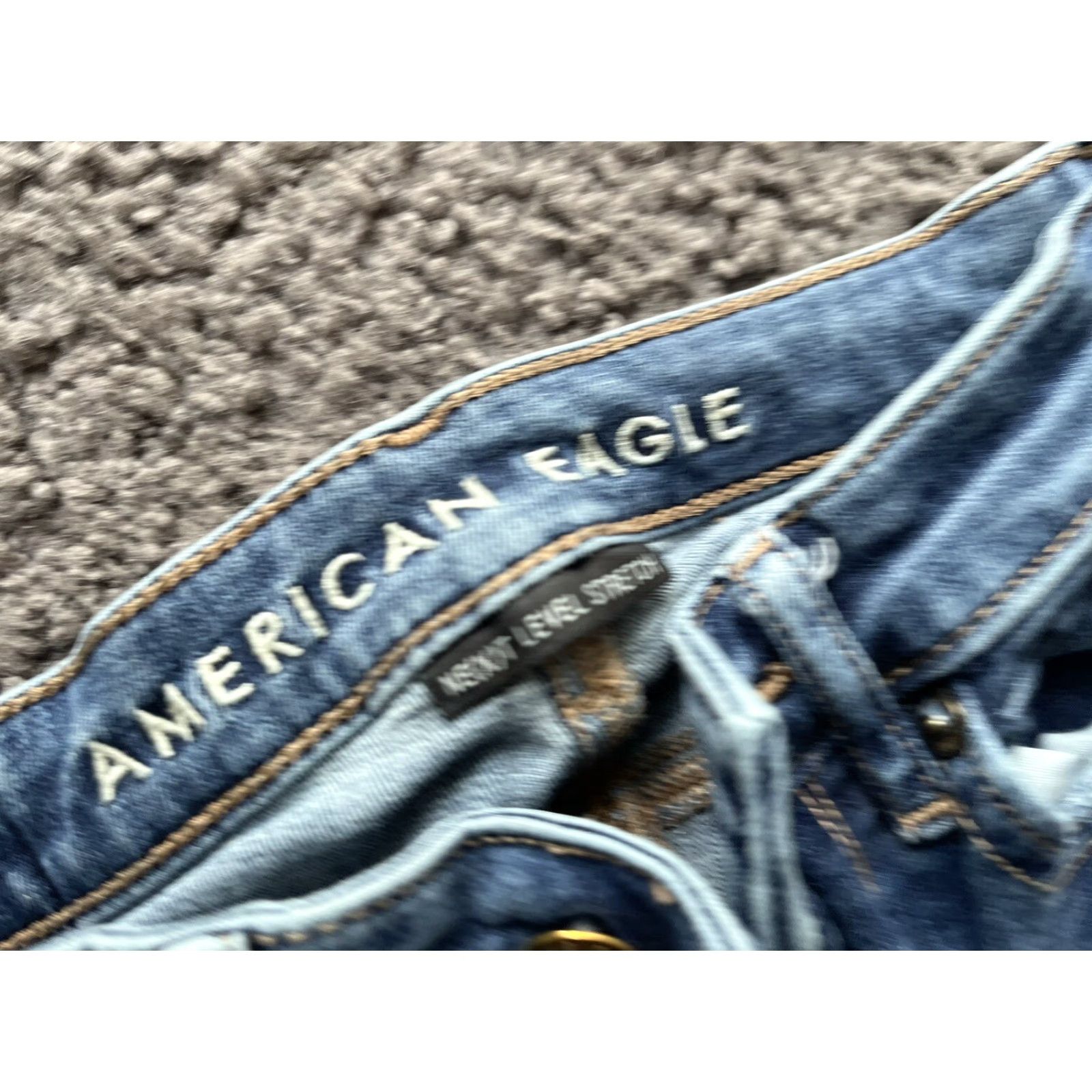 American Eagle Outfitters VINTAGE American Eagle Outfitters Jeans Flared 2 Ladies Blue Distressed 29in Inseam 28in Waist Regular Hi-Rise Size 26" / US 2 / IT 38 - 7 Thumbnail
