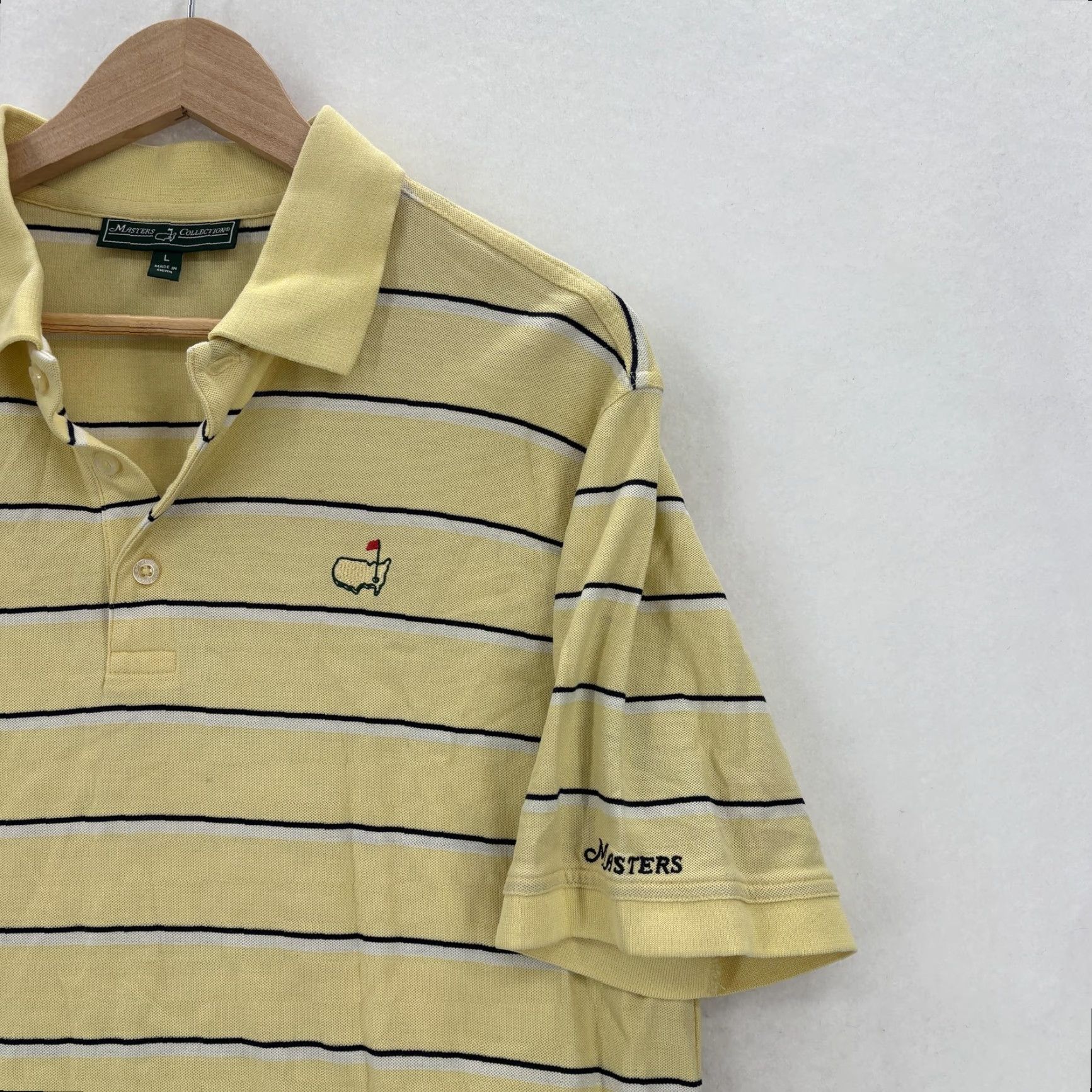 Vintage Masters Polo Shirt Mens L Yellow Pima Cotton Stripe Golf Short Sleeve Cap Collared Vintage: No Size US L / EU 52-54 / 3 - 2 Thumbnail