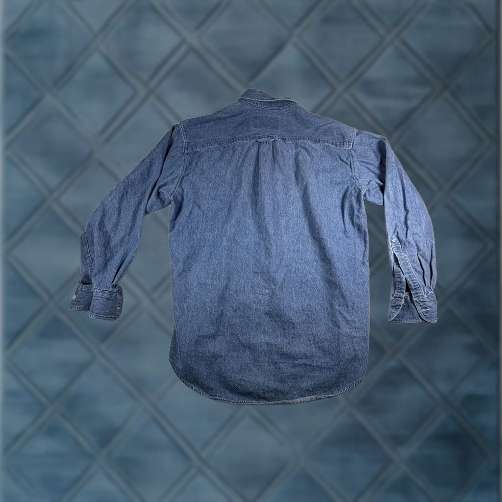 Ralph Lauren VINTAGE Ralph Lauren Chaps Denim Button-Up Shirt Long Sleeve Pocket Men 16 Blue Cotton Denim 90s Retro Classic Mens Size US L / EU 52-54 / 3 - 1 Thumbnail
