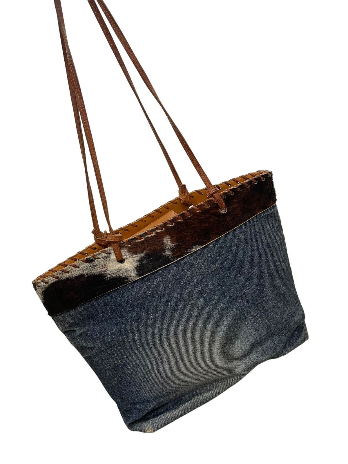Japanese Brand Denim Leather Berge Italy Shoulder Bag 3🟩 Size ONE SIZE - 2 Thumbnail