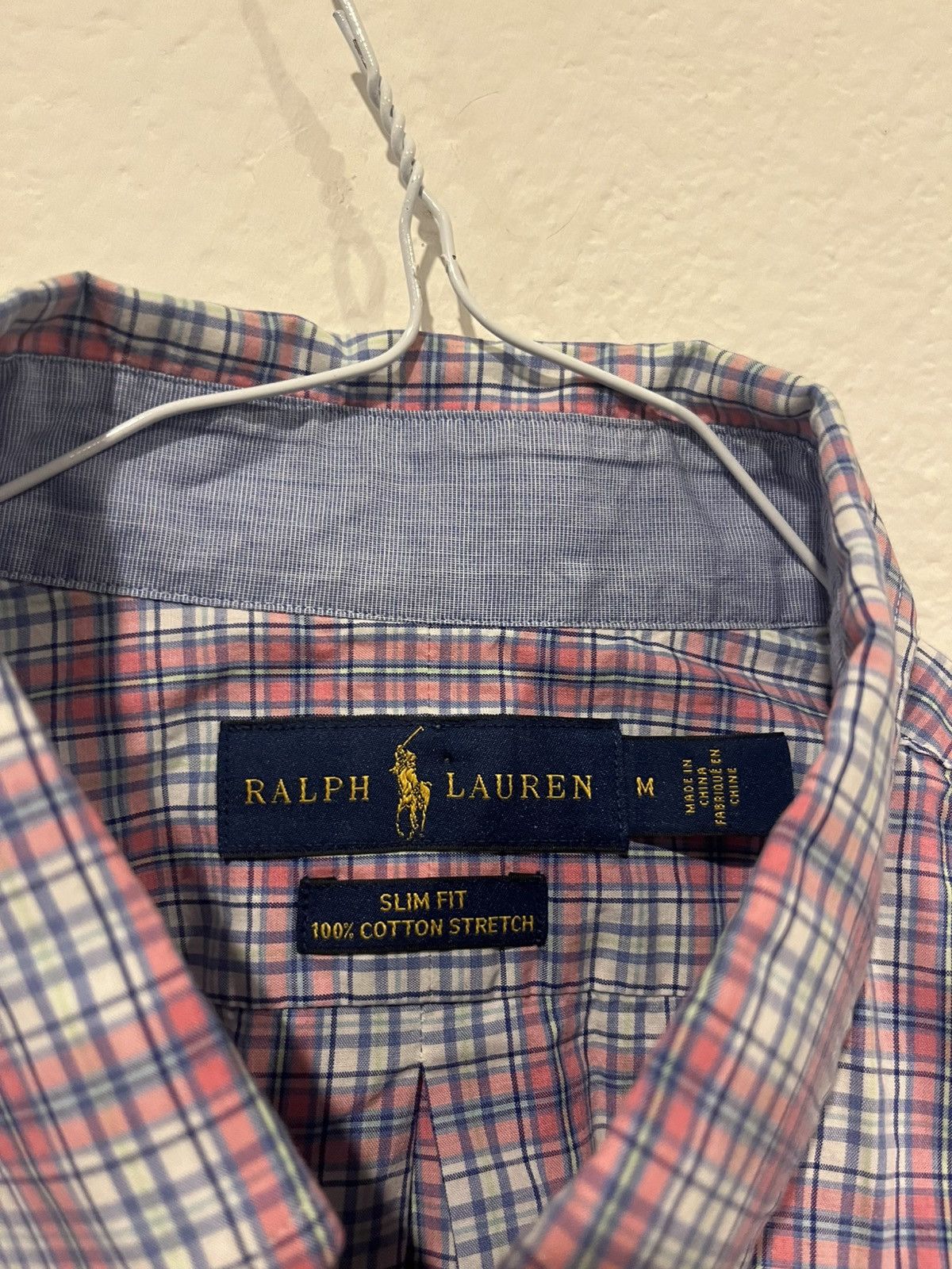 Ralph Lauren Ralph Lauren Men’s Blue Pink Plaid Slim Fit Shirt Size US M / EU 48-50 / 2 - 2 Thumbnail