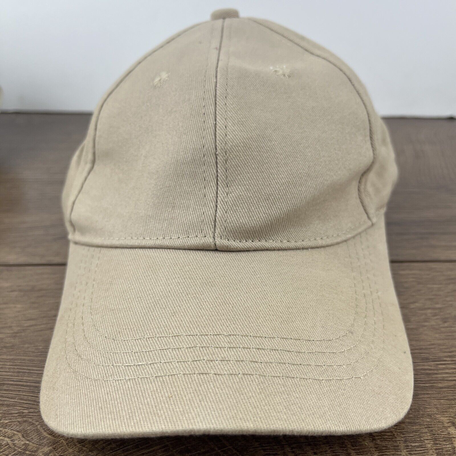 Other Plain Tan Baseball Hat Tan Brown Hat Adjustable Adult Size H Size ONE SIZE - 5 Thumbnail
