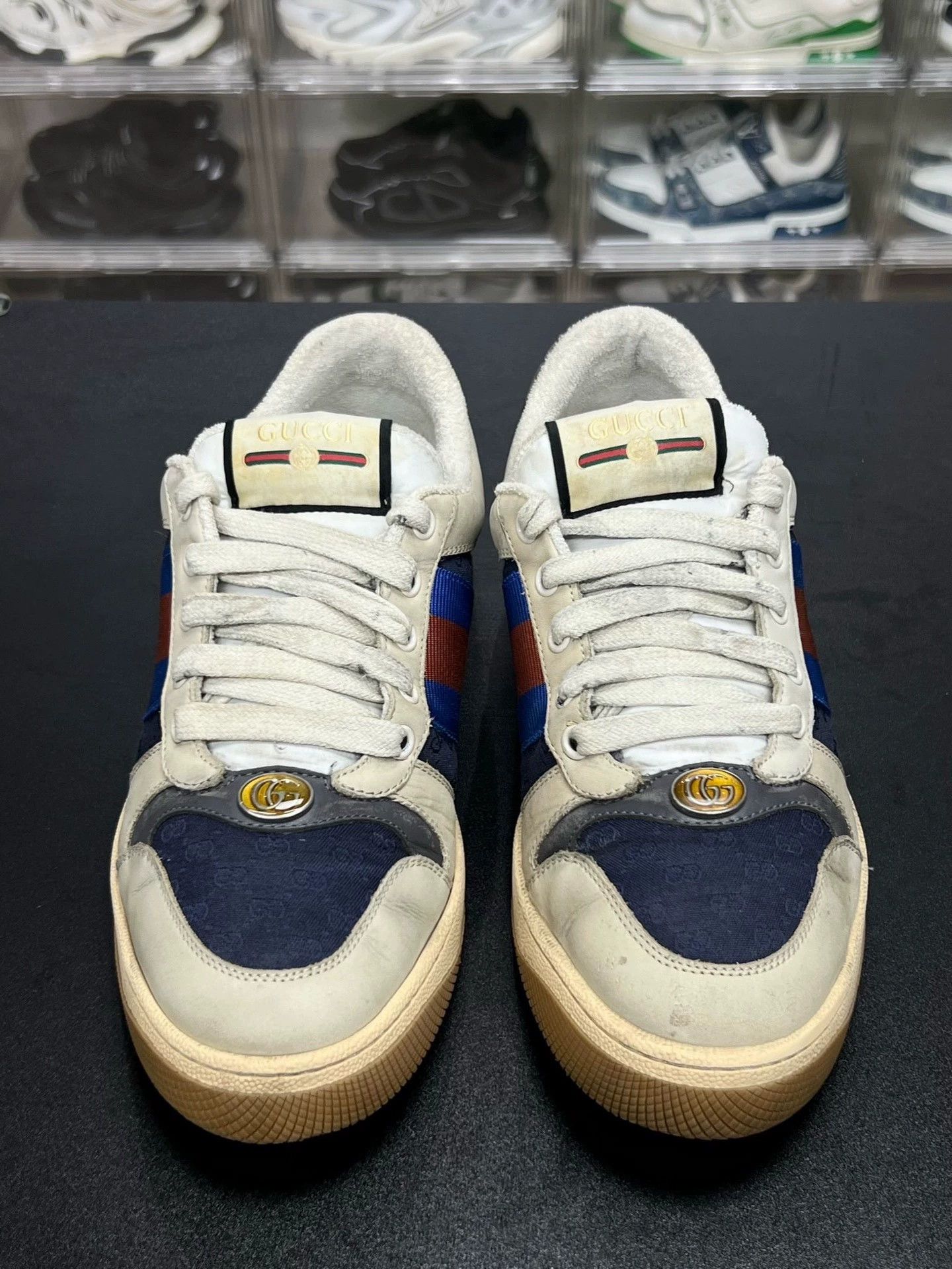 Gucci gucci distressed sneakers gray white blue 38.5 Size US 5.5 / EU 38 - 2 Thumbnail