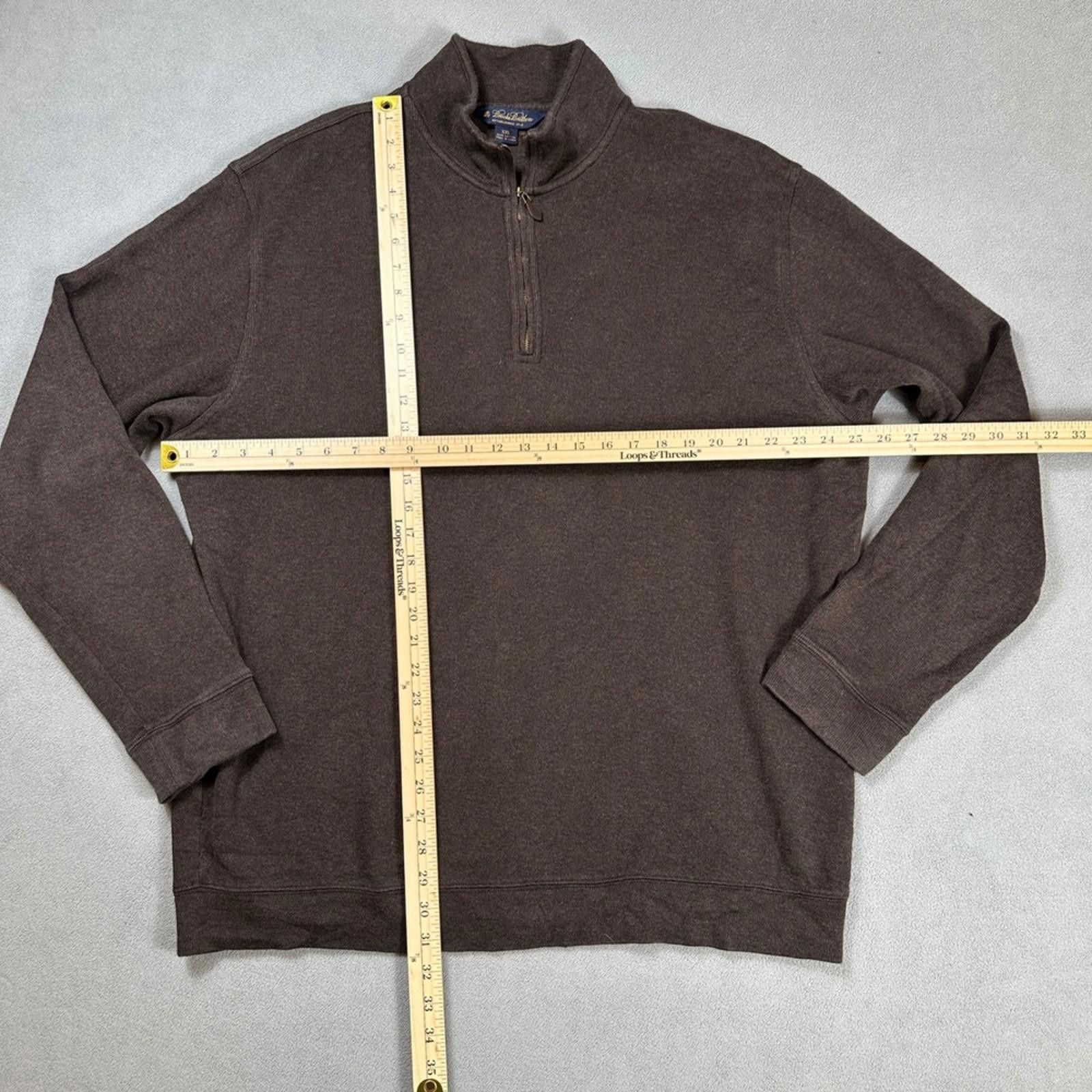 Brooks Brothers Brooks Brothers Mens Quarter Zip Pullover Sweater XXL Brown Size US XXL / EU 58 / 5 - 2 Thumbnail