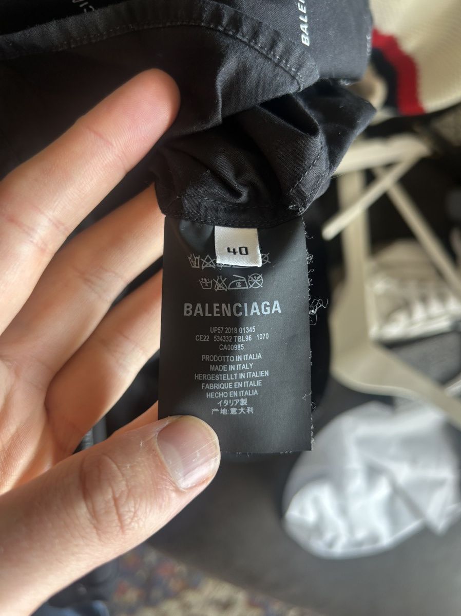 Balenciaga Black Logo Print Short-Sleeve Shirt Size US XL / EU 56 / 4 - 9 Thumbnail