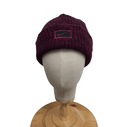 Nike ✨ Vintage 90s nike swoosh logo patch beanie hat Size ONE SIZE - 1 Thumbnail
