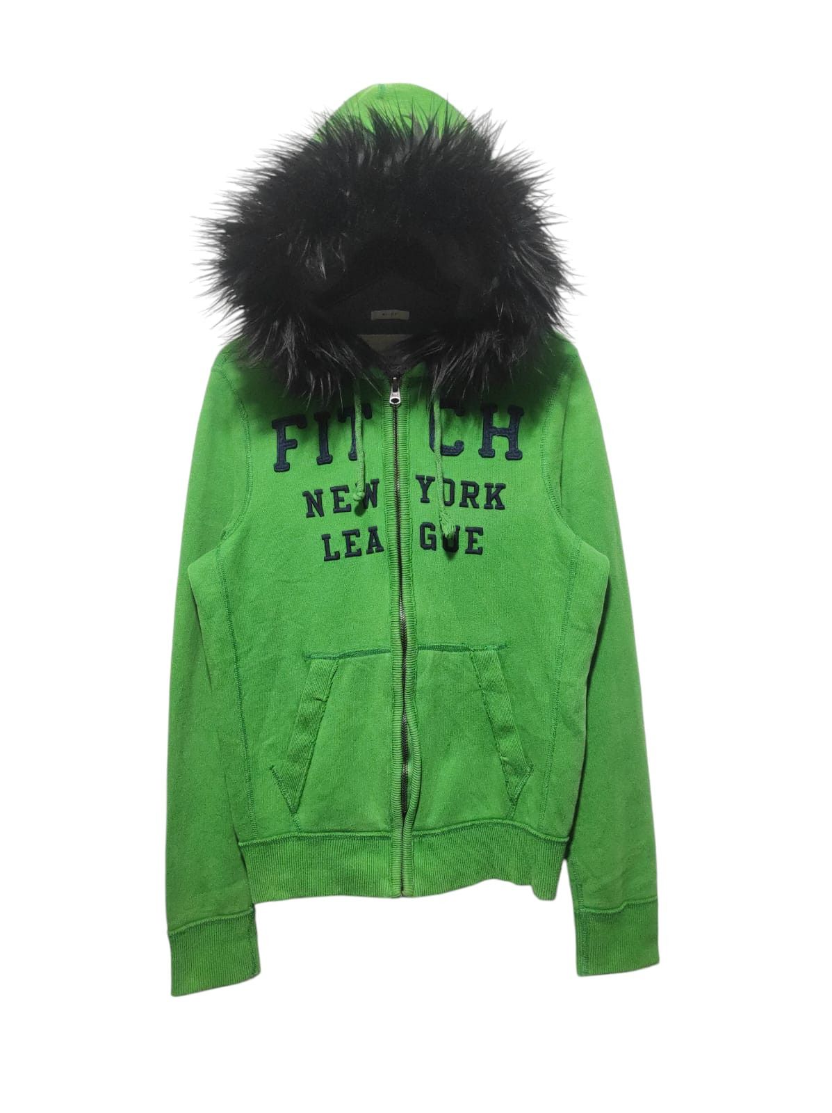 Pre-owned Hysteric Glamour X Le Grande Bleu L G B Abercrombie Zipper Fur Hoodie Lgb Style Green (size Large)