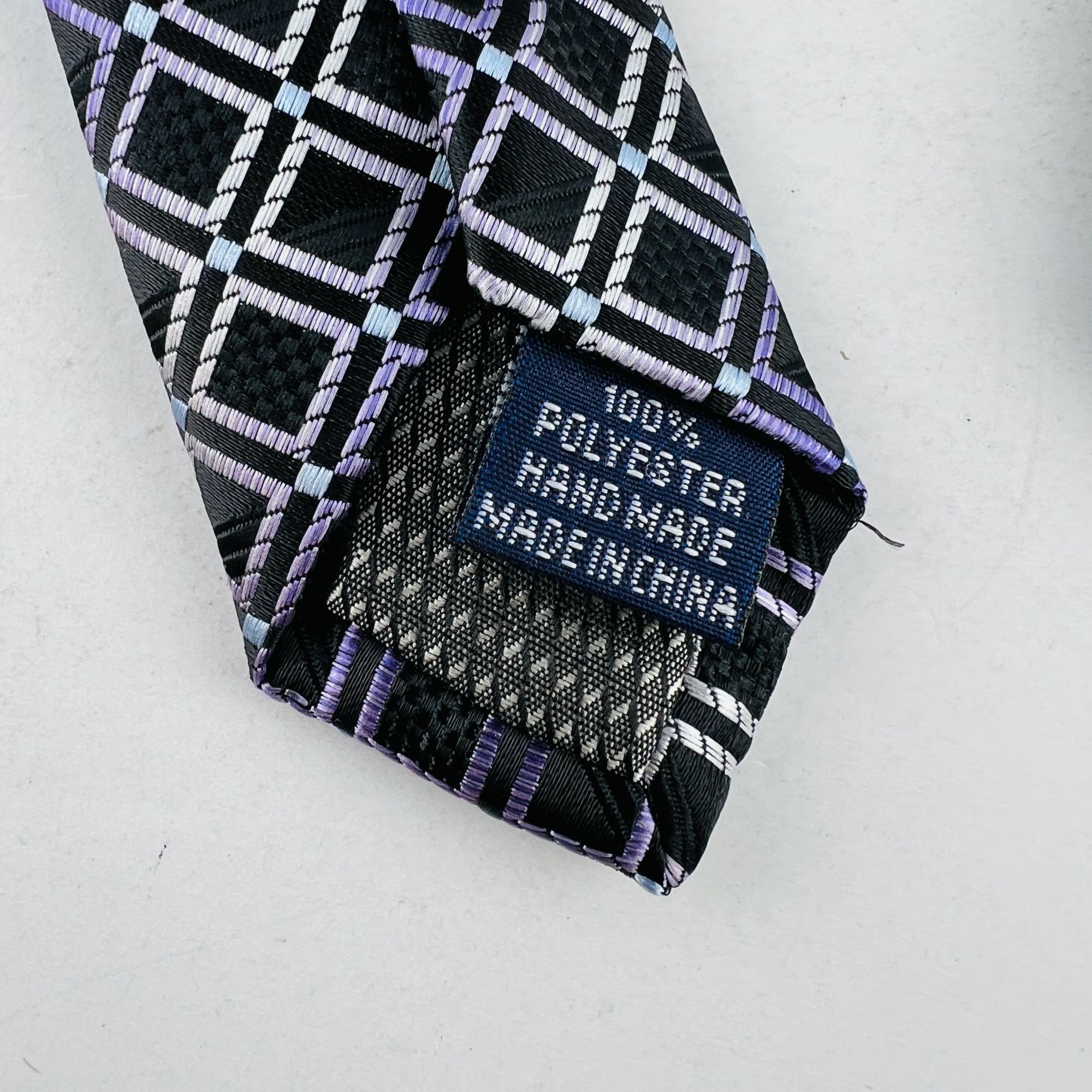 Croft & Barrow Croft & Barrow Necktie Tie Diamond Design Purple Silver Blac Size ONE SIZE - 6 Thumbnail