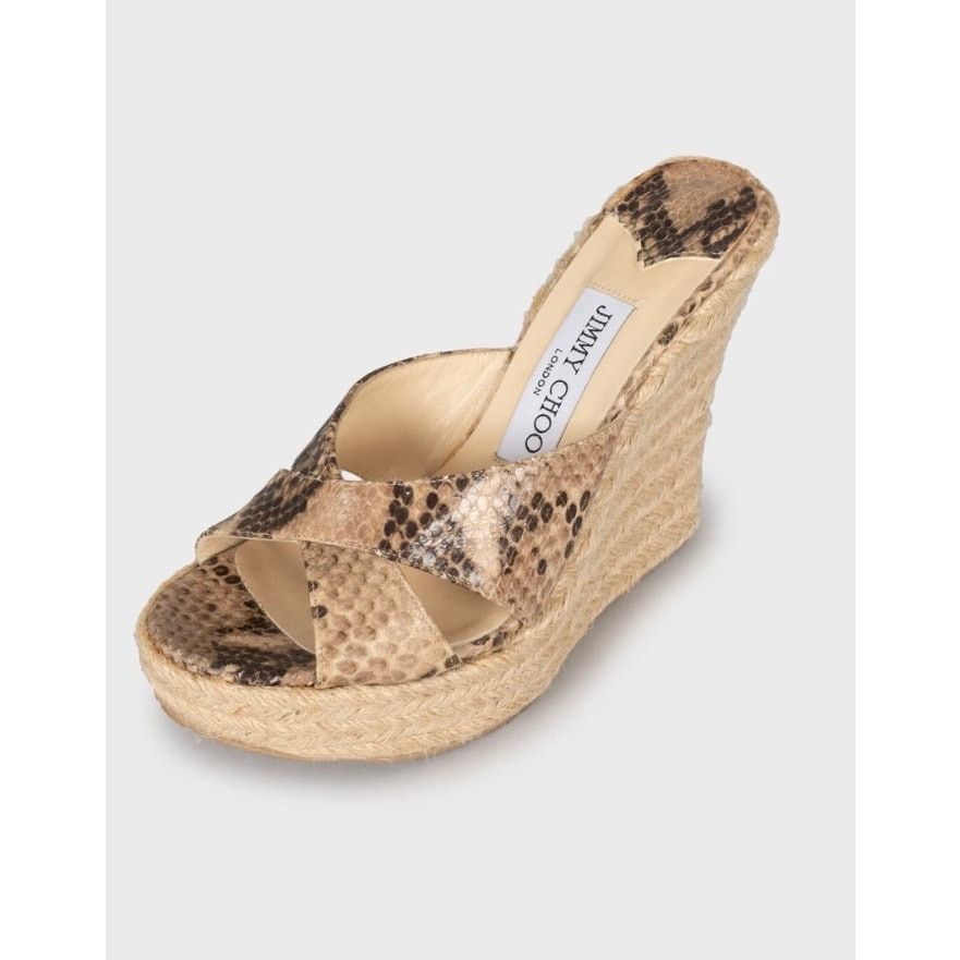 Jimmy Choo Jimmy Choo Animal Print Leather Wedge Sandals Sz.36 Size US 6 / IT 36 - 3 Thumbnail