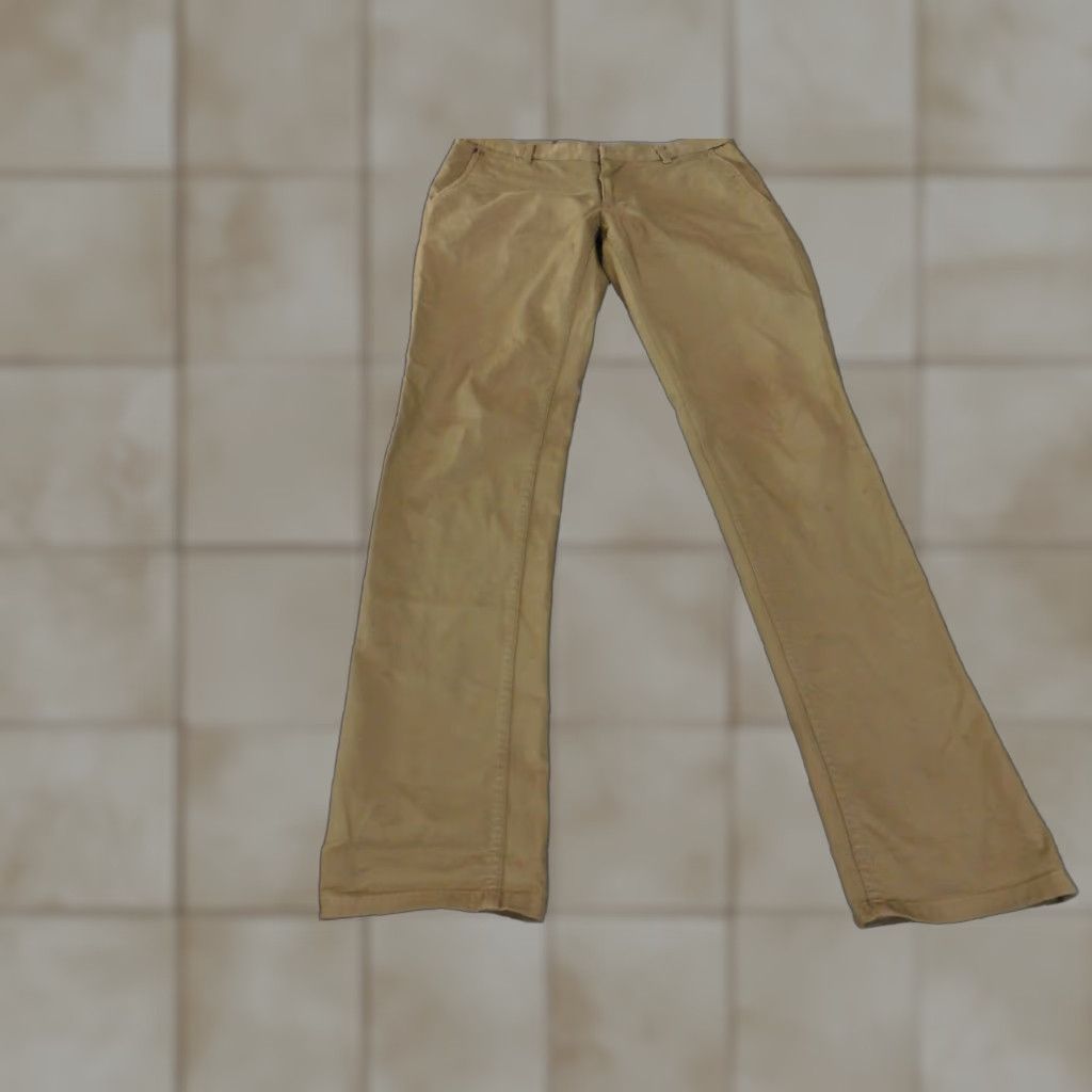 Zara ZARA MAN Pants Mens 30 Khaki Basic Collection Slim Fit Stretch Chino Brown Khaki Casual Workwear Trousers Front Flat Zip 30in Inseam Mens Size US 30 / EU 46 - 1 Thumbnail