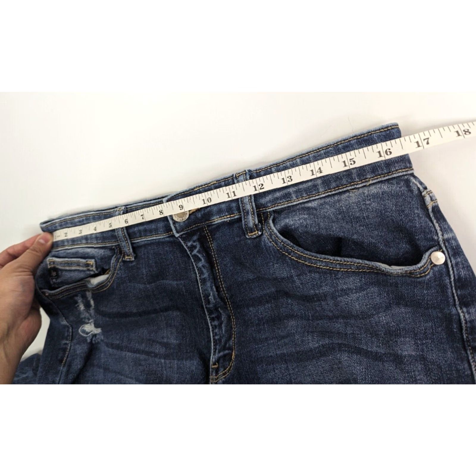 Denime Judy Blue Jeans Boyfriend Distressed Denim Women's Size 13/31 Blue JB82156MD Size 34" / US 12 / IT 48 - 7 Thumbnail