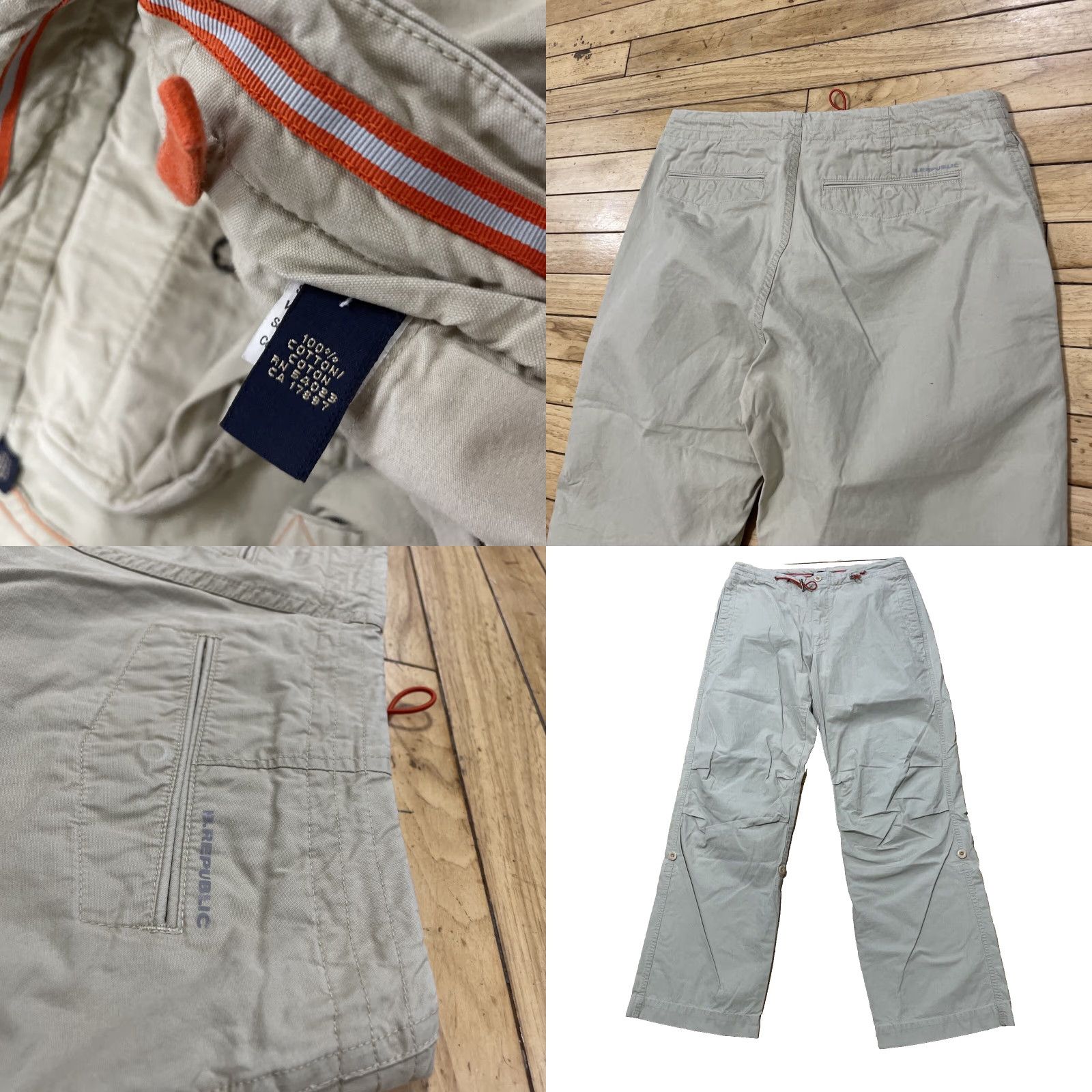 Banana Republic VINTAGE Banana Republic Pants Cargo Slim 2004 Y2K Adult M 34x31 Beige Cotton Canvas Mens Size US 31 - 10 Thumbnail