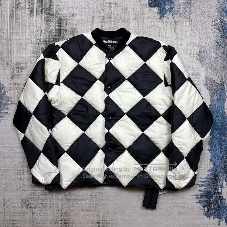 Neighborhood Neighborhood Black and White Checkered Down Jacket Coat Size US M / EU 48-50 / 2 - 1 Thumbnail