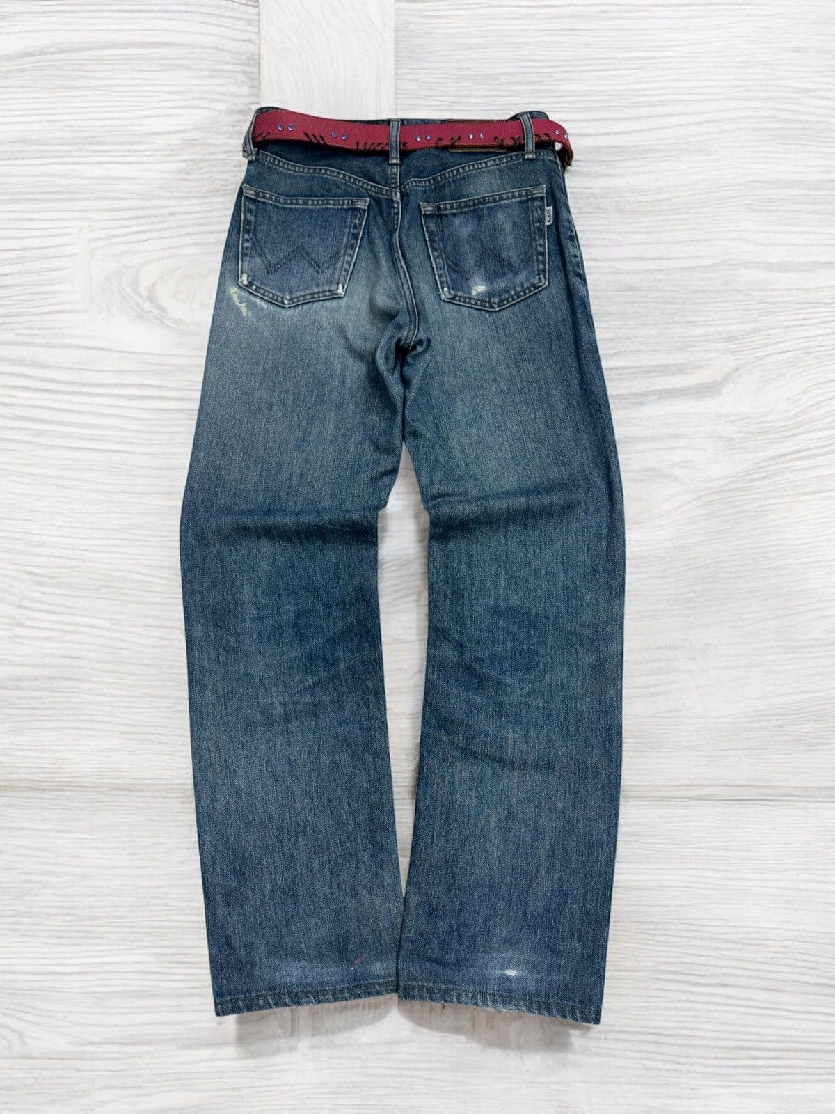 Edwin × Vintage EDWIN 403 DISTRESSED DESIGN DENIM JEANS Size US 28 / EU 44 - 2 Thumbnail