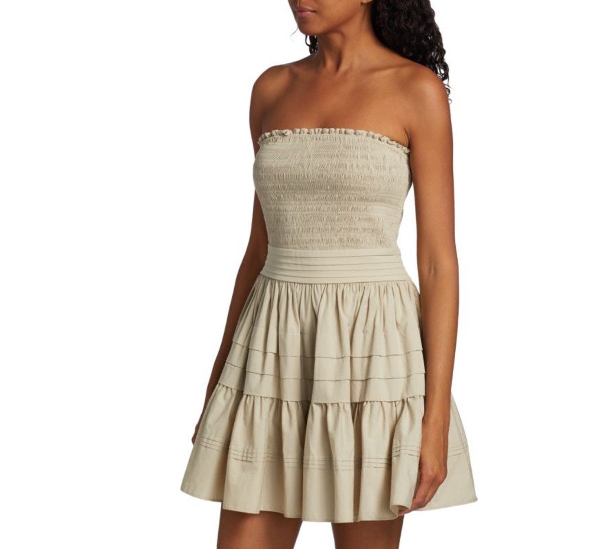 Ramy Brook Ramy Brook Oliver Stretch Poplin Smocked Minidress size 0 Size XS / US 0-2 / IT 36-38 - 4 Thumbnail