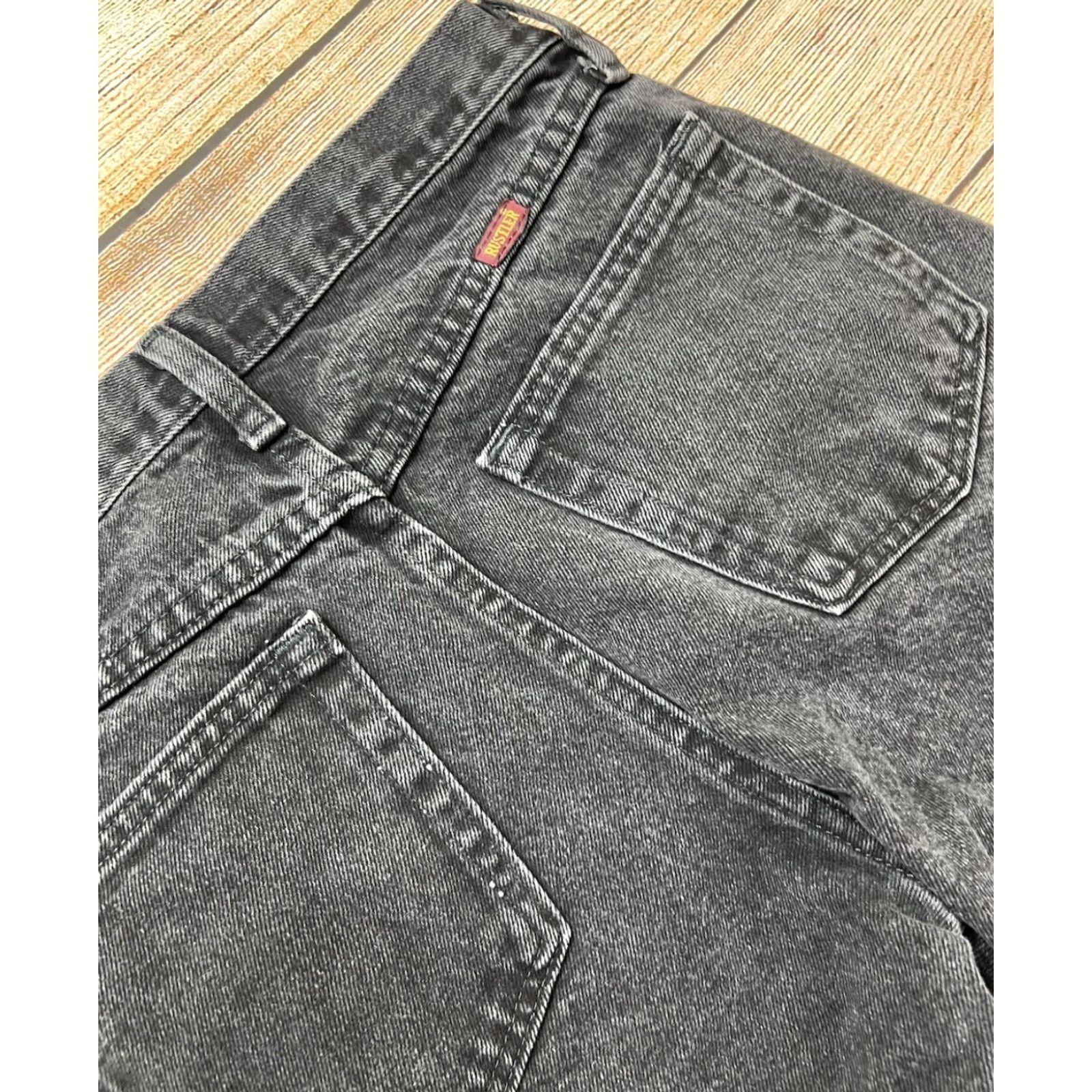 Denime Rustler Mens Jeans Regular Fit Straight Leg Black Denim 30x32 87619CB USA Workwear 90s Cowboy Size US 30 / EU 46 - 7 Thumbnail
