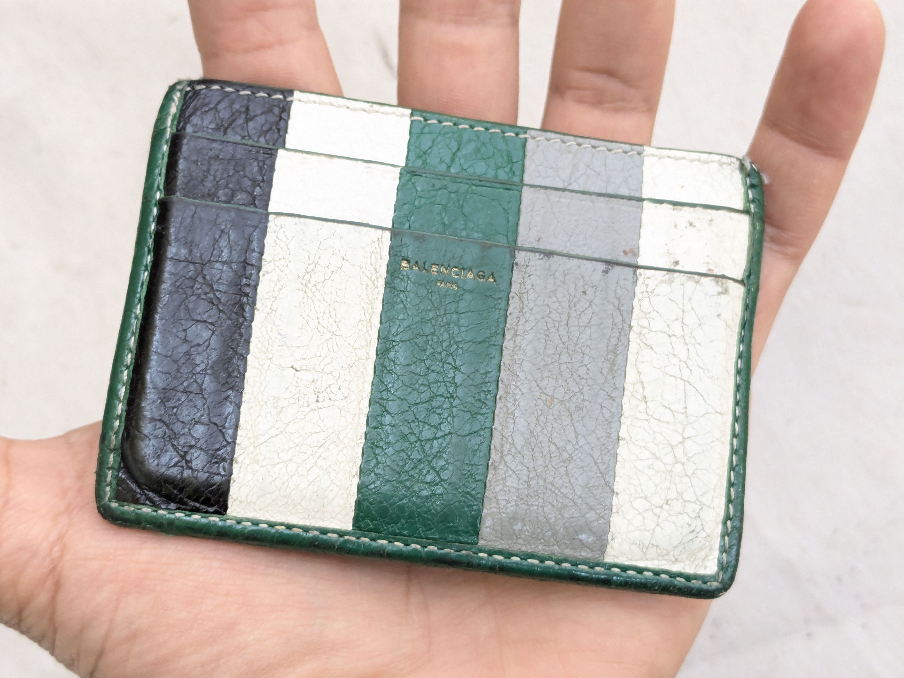 Balenciaga Balenciaga Cardholder Wallet Green Black White Bazaar Size ONE SIZE - 7 Thumbnail