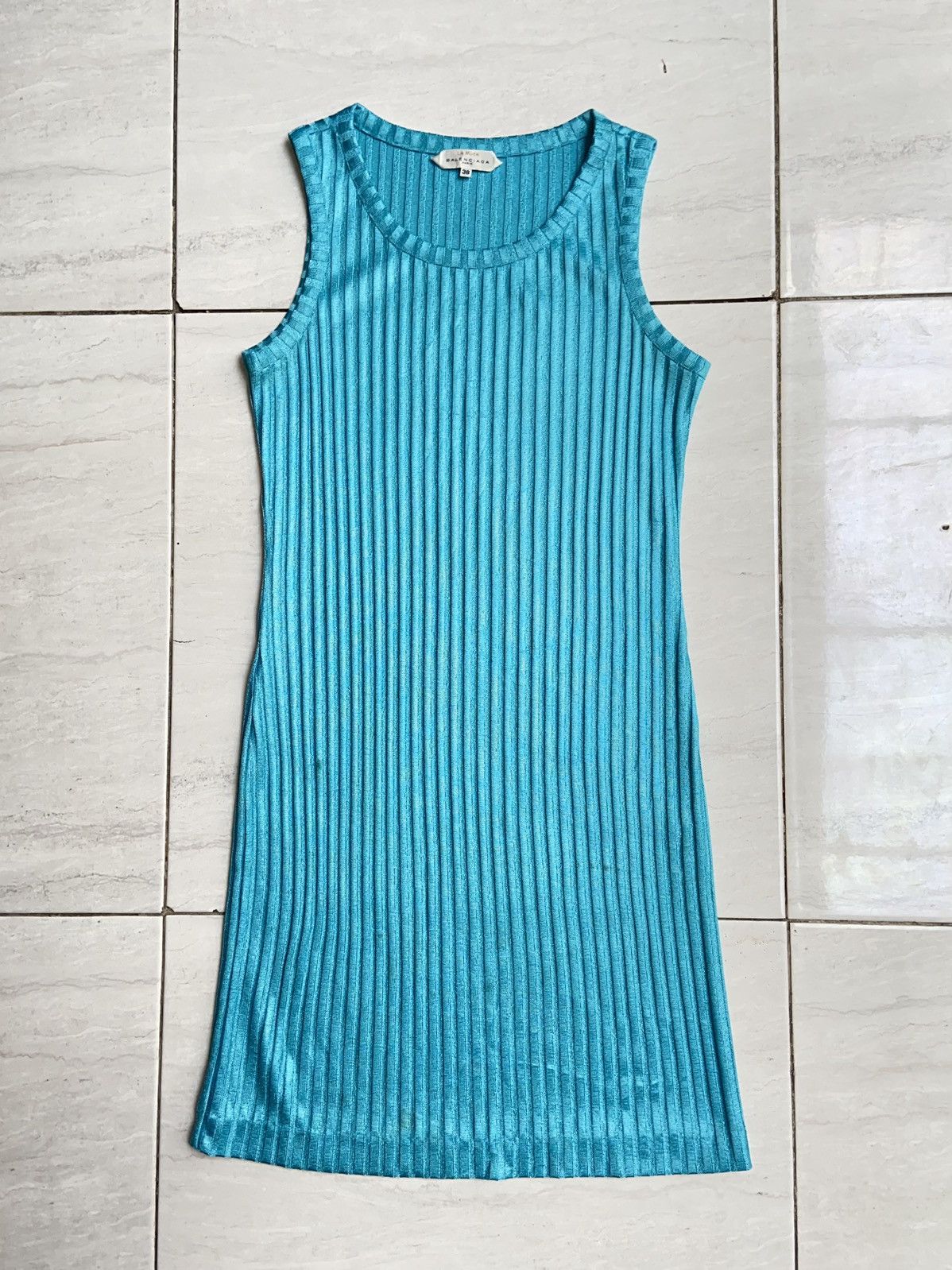 Balenciaga BALENCIAGA Blue Knit Cable Tank Size US S / EU 44-46 / 1 - 4 Thumbnail