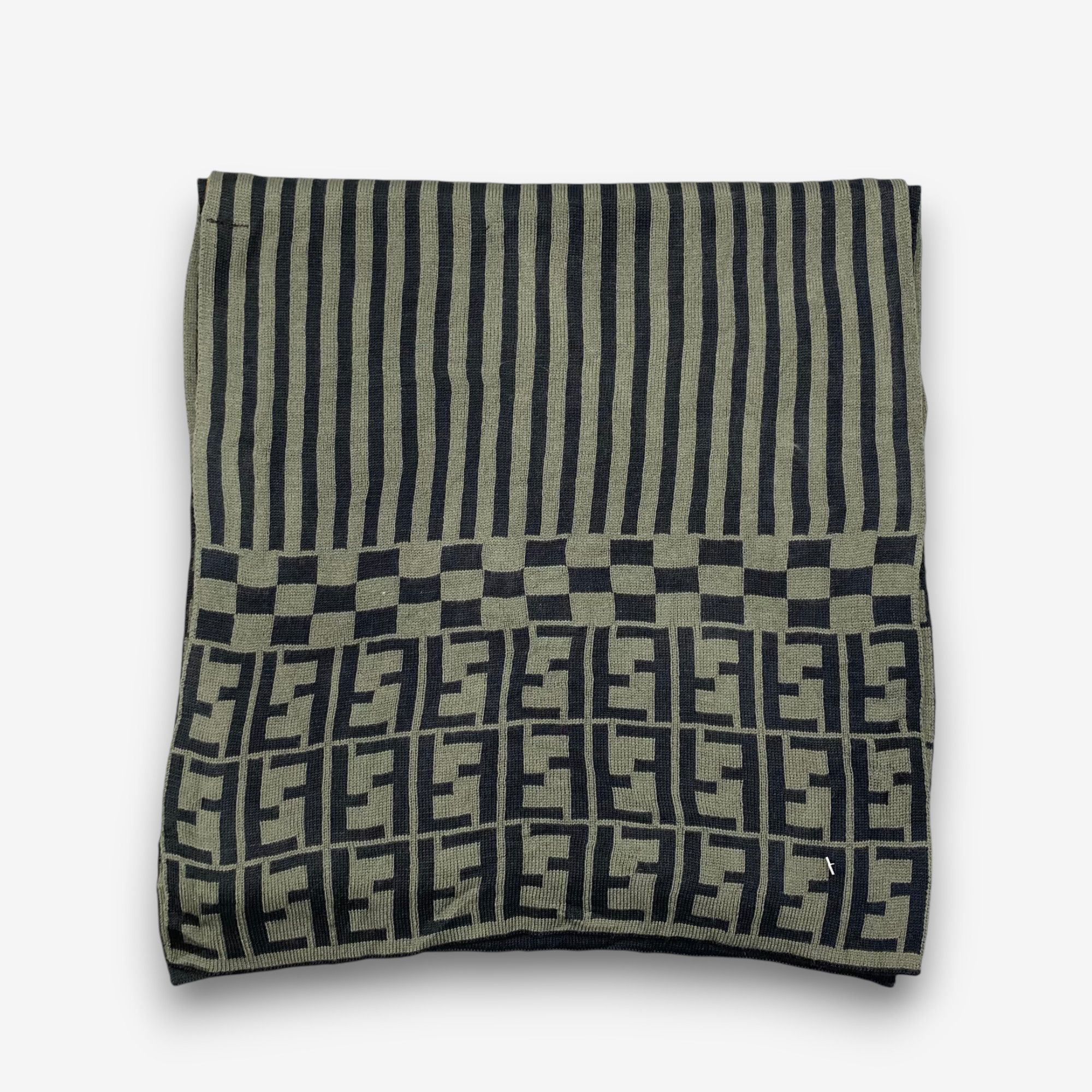 Fendi Vintage Fendi Scarf Muffler FF Monogram Wool Scarves Size ONE SIZE - 3 Thumbnail