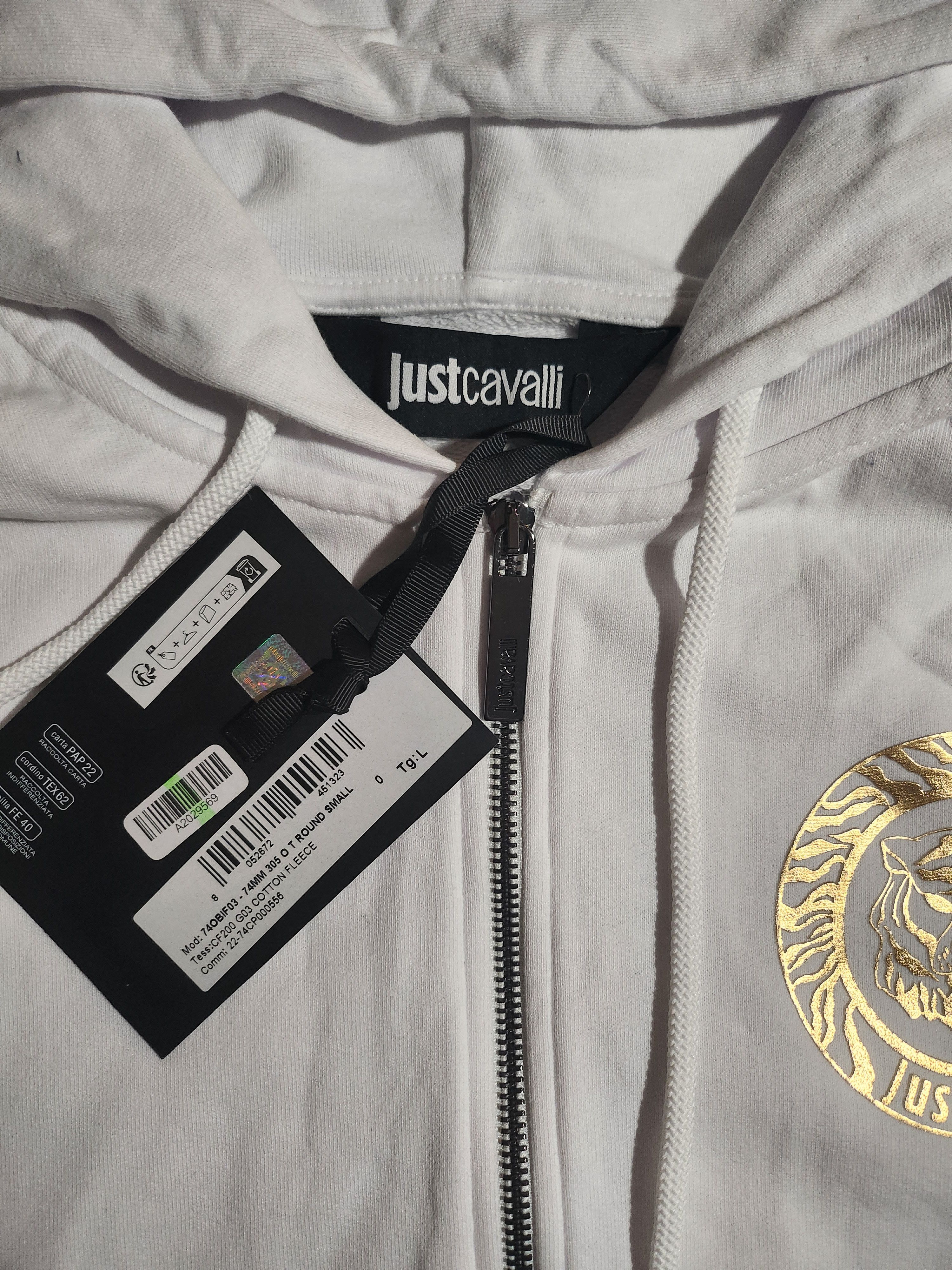 Designer × Just Cavalli Just Cavalli Tiger Logo Full Zip Hoodie Size US L / EU 52-54 / 3 - 4 Thumbnail