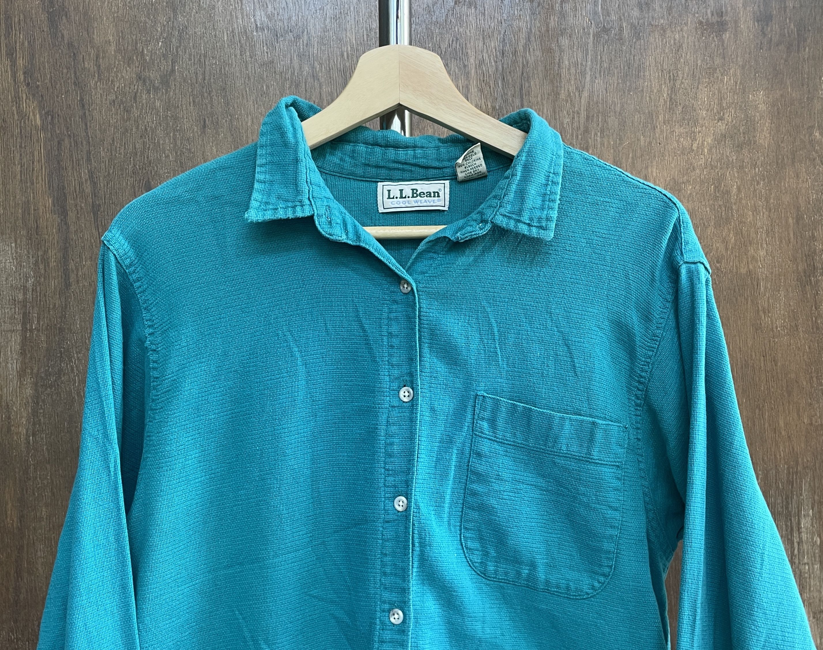 L.L. Bean L.L.Bean Cool Weave Vintage turquoise Shirt Size US M / EU 48-50 / 2 - 2 Thumbnail