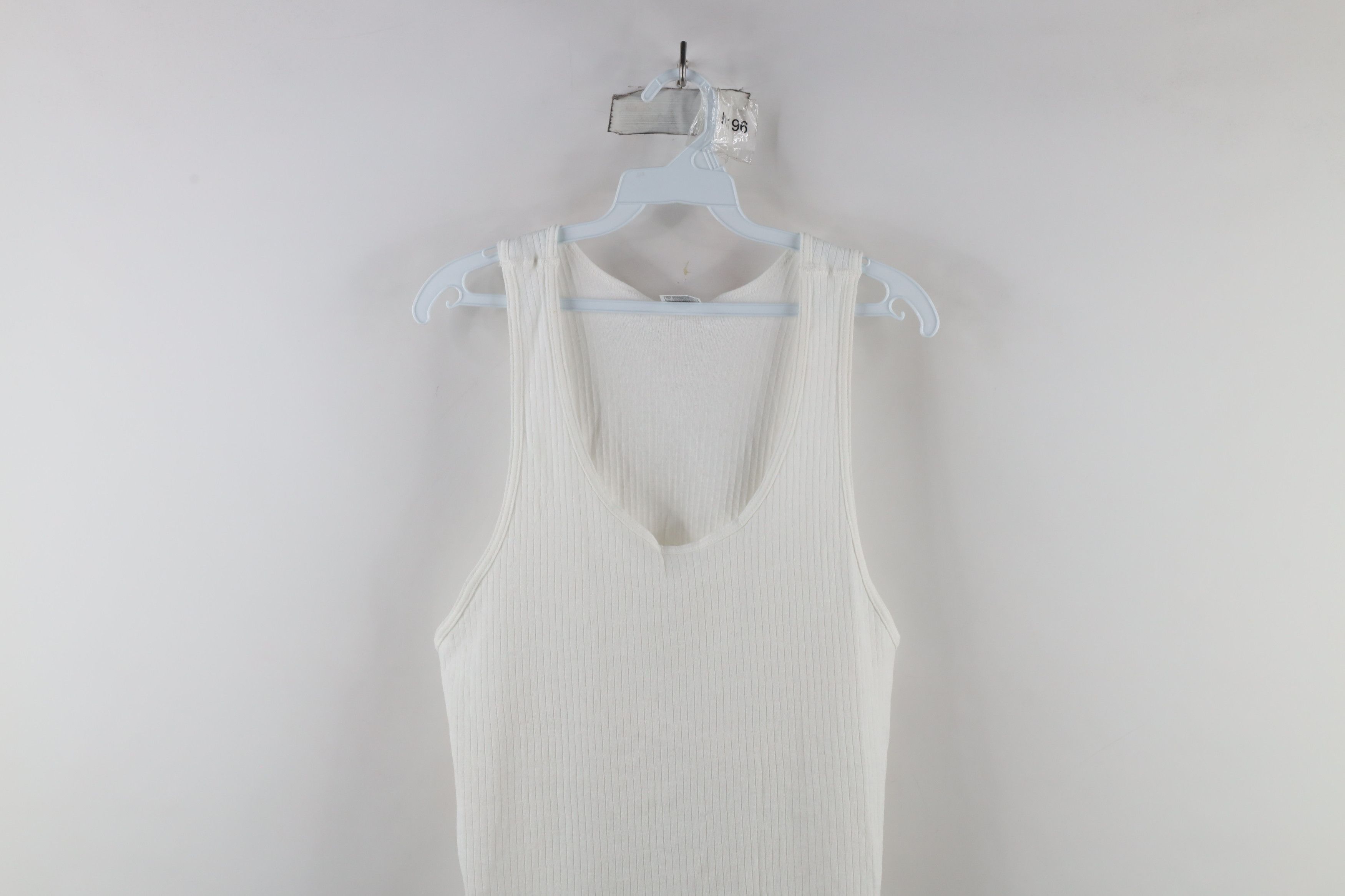 Vintage Vintage 90s Streetwear Ribbed Knit Wife Beater Tank Top Size US L / EU 52-54 / 3 - 2 Thumbnail