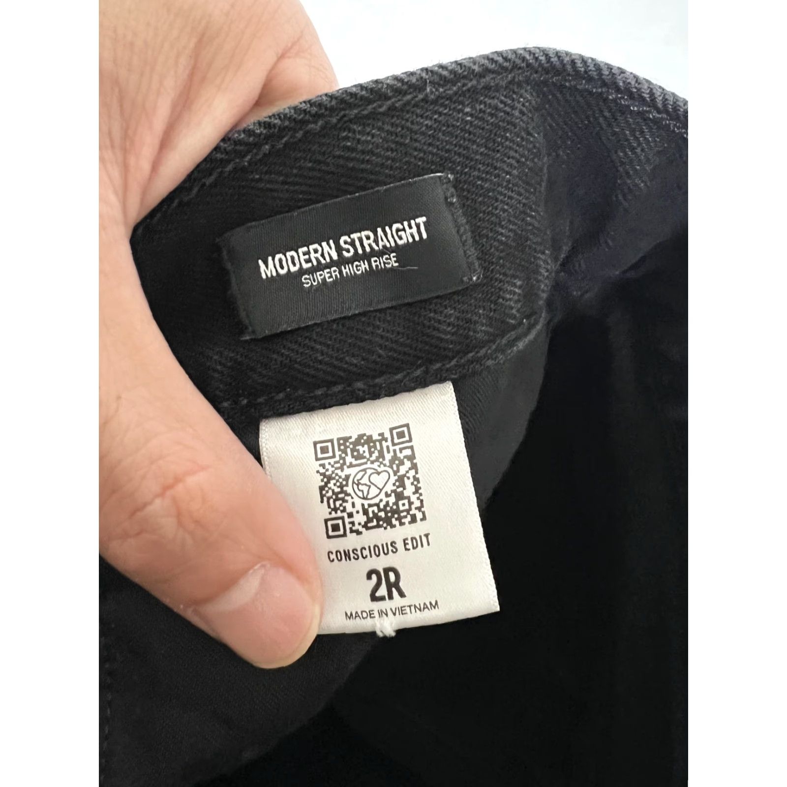 Express Express Jeans Women's 2 Black Modern Straight Super High Rise Distressed Denim Size 26" / US 2 / IT 38 - 5 Thumbnail