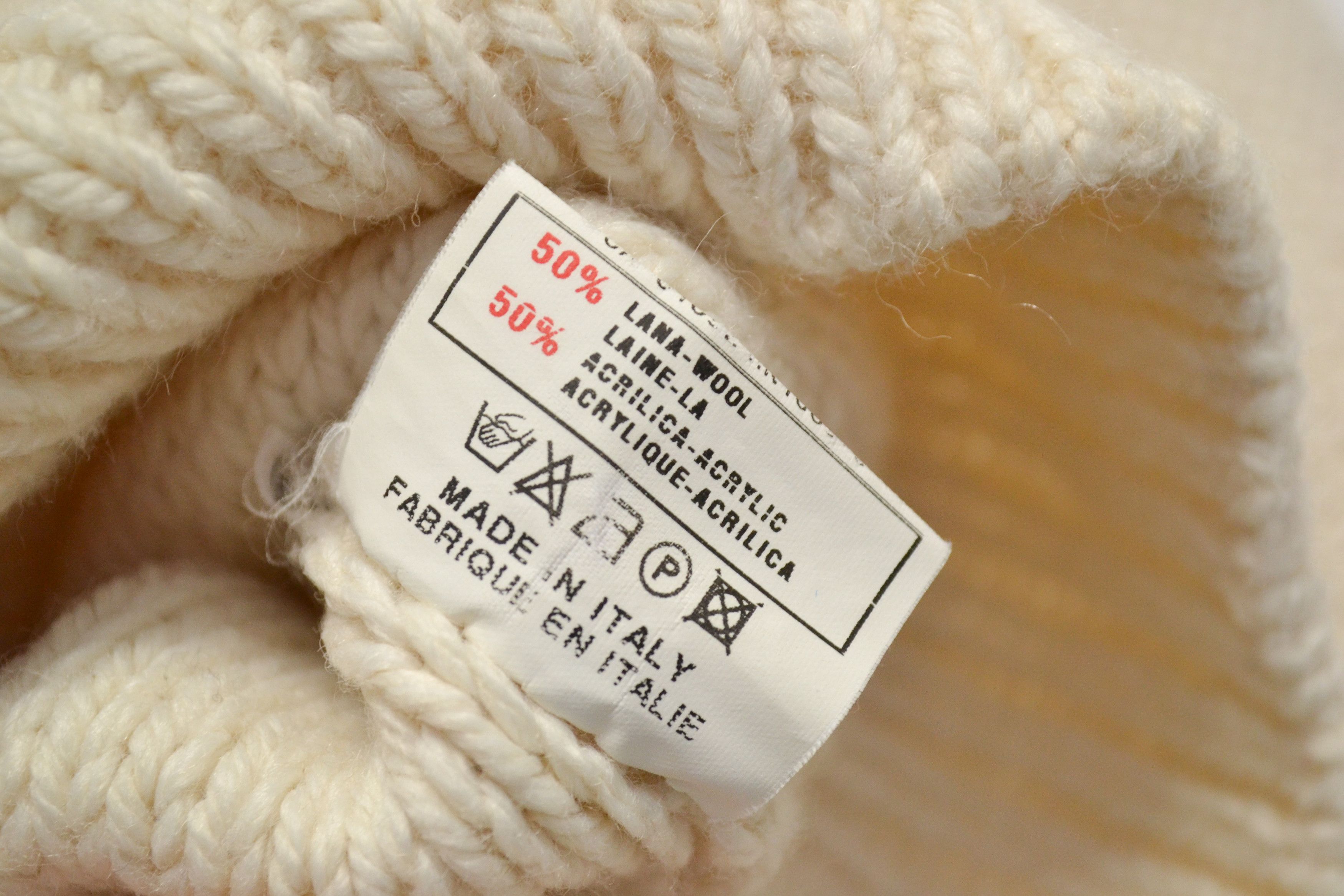 Miss Sixty Miss Sixty Y2K Cable Knit Wool Acrylic Beige V-Neck Sweater Size M / US 6-8 / IT 42-44 - 6 Thumbnail