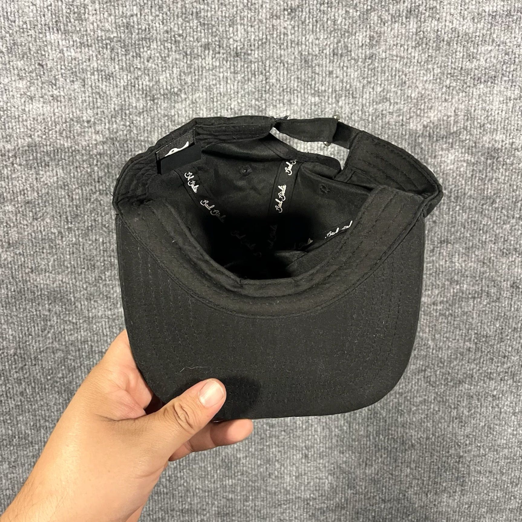 Vintage VINTAGE Bad Birdie Hat Cap Mens Strapback Black White Scrip Golf Performance Size ONE SIZE - 4 Thumbnail