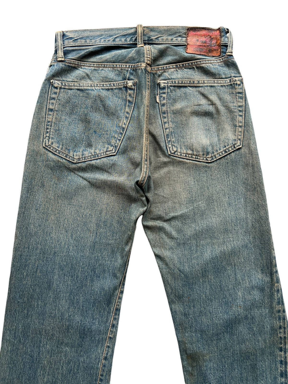 Vintage Vintage Sewing Chop Selvedge Distressed Mudwash Denim Jeans Size 29" - 5 Thumbnail