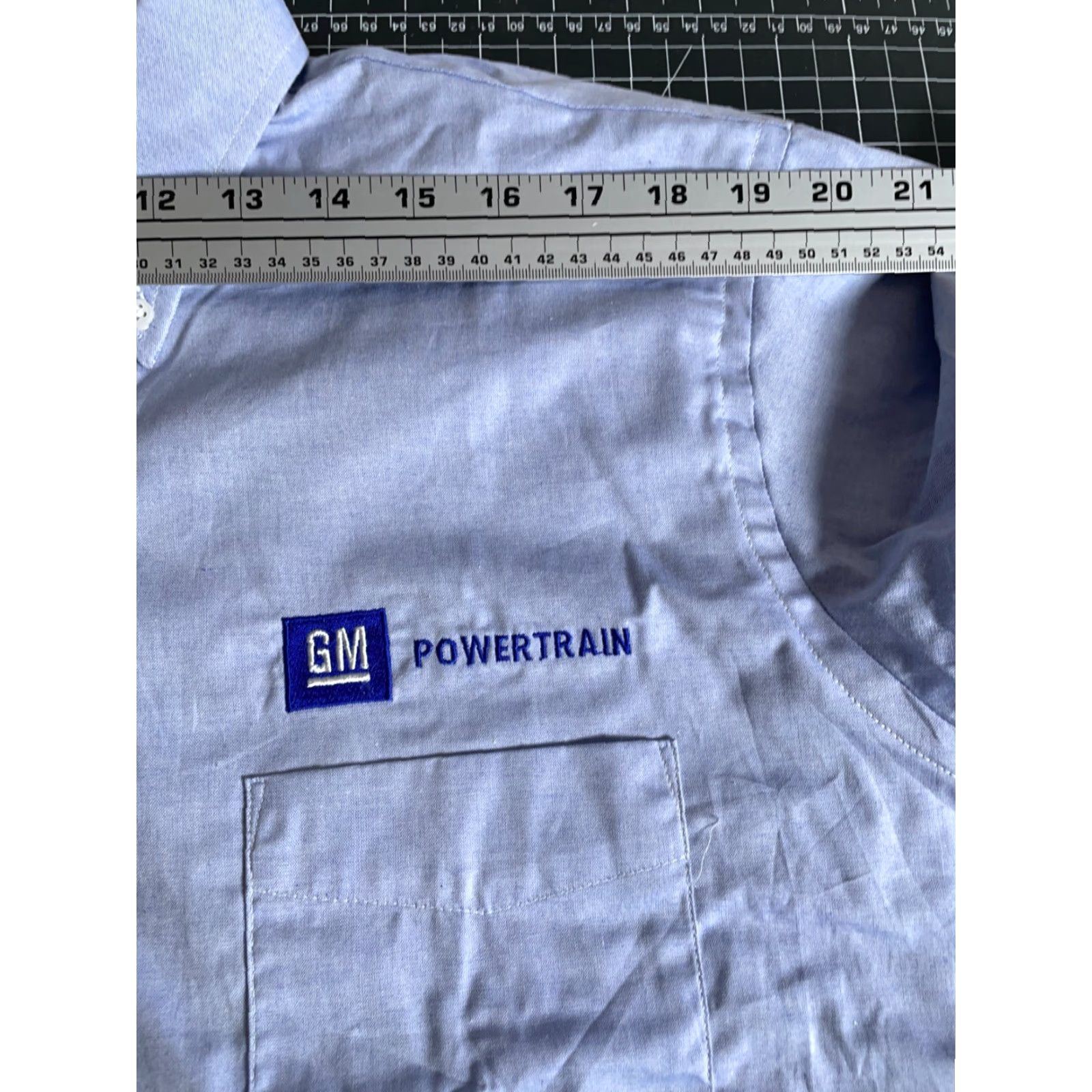 Vintage VINTAGE Edwards GM Powertrain Work Shirt Mens Large Blue Oxford Embroidered 90s Grunge Button-Down Collar NOS Size US L / EU 52-54 / 3 - 7 Thumbnail