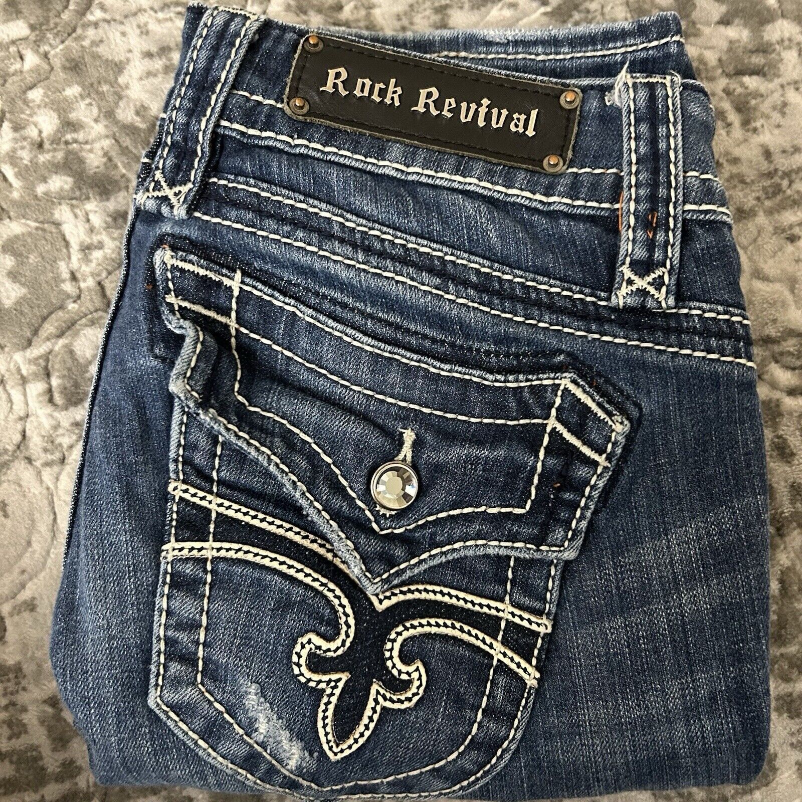 Rock Revival Rock Revival Christina Skinny Jeans Distressed Women’s Sz 28 Size 28" / US 6 / IT 42 - 1 Thumbnail