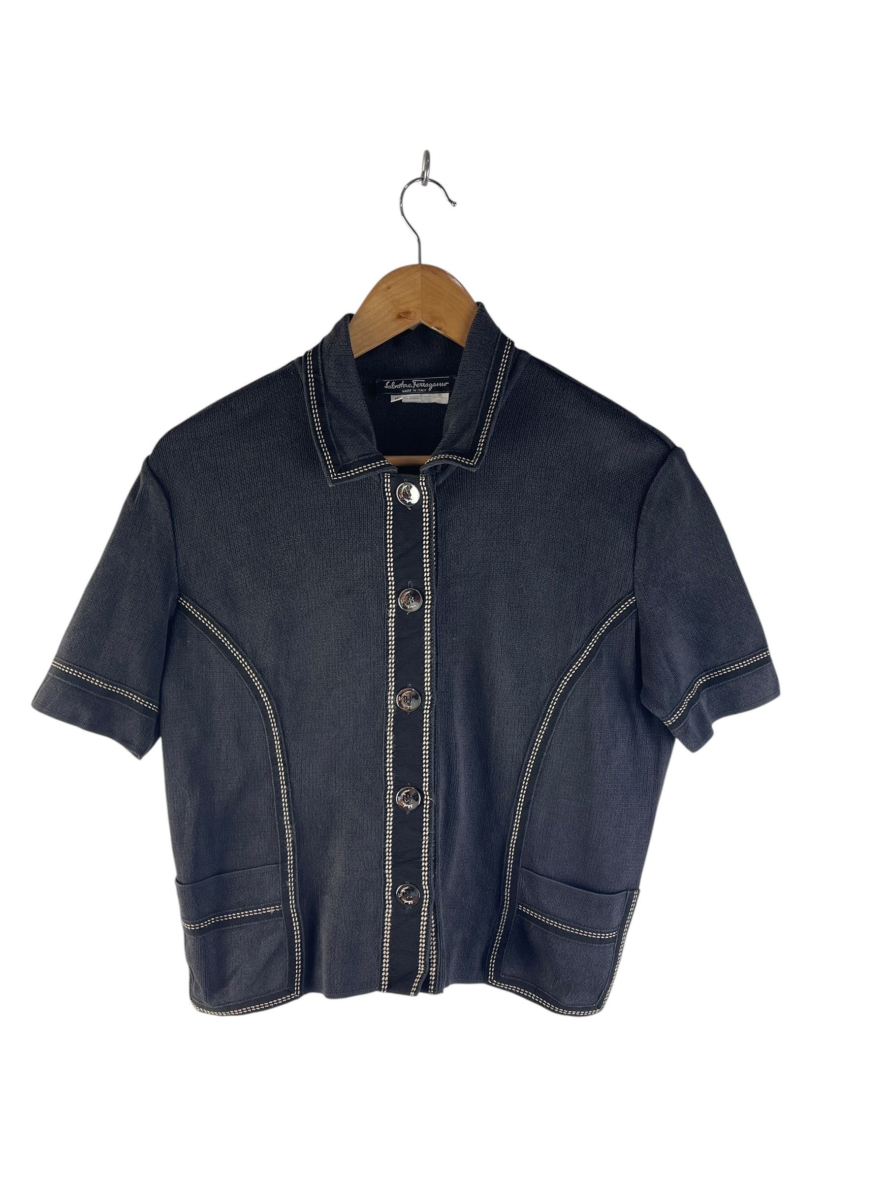 Salvatore Ferragamo Vintage Salvatore Ferragamo Cropped Button Top Size US S / EU 44-46 / 1 - 2 Thumbnail
