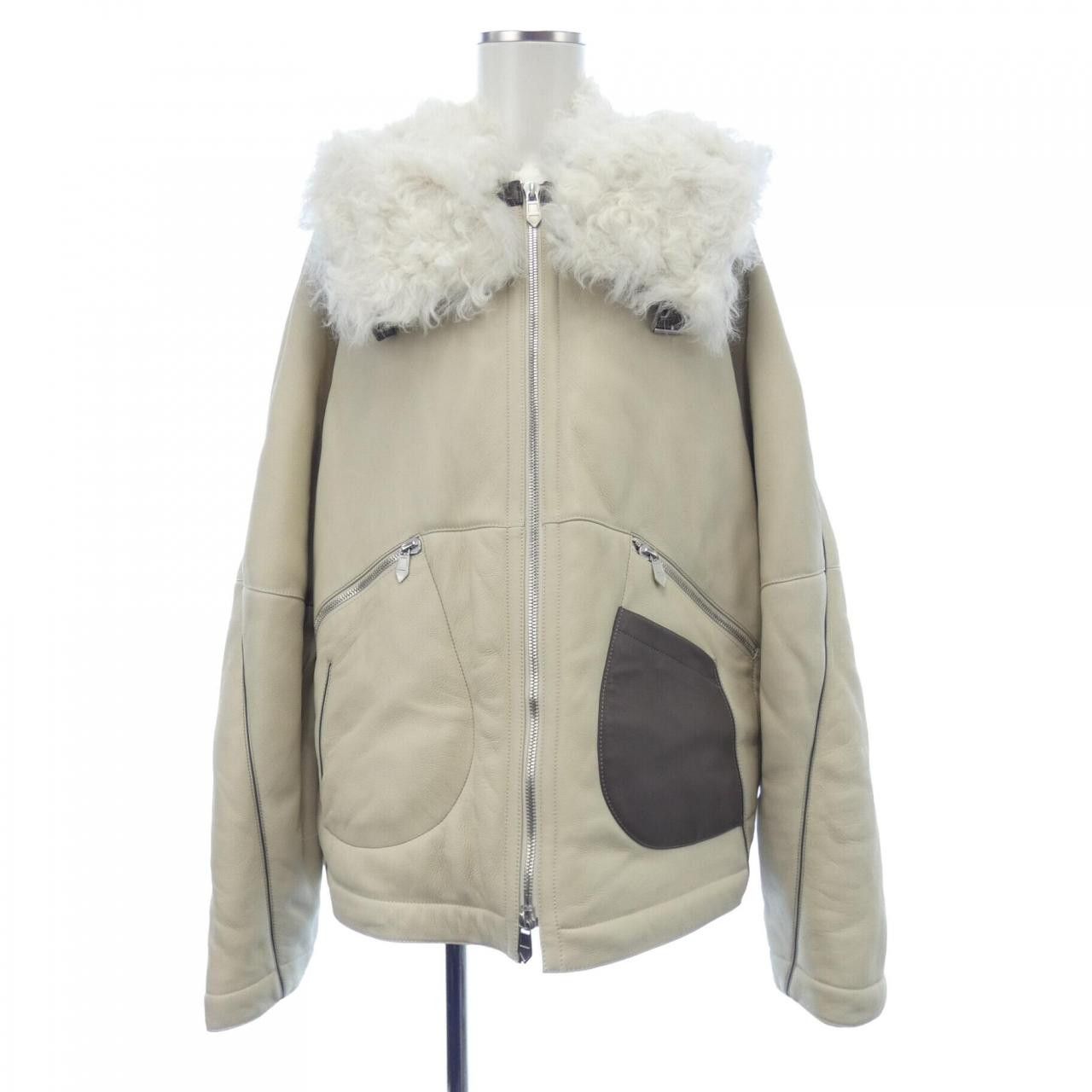 Hermes Hermes Hermes Shearling Jacket Leather Outerwear DUTY FREE for USA Size ONE SIZE - 1 Thumbnail