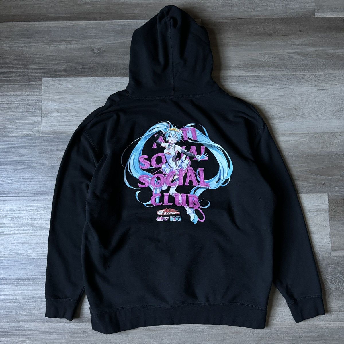 Anti Social Social Club ASSC X Good Smile Racing Hatsune Miku Black hoodie  | Grailed